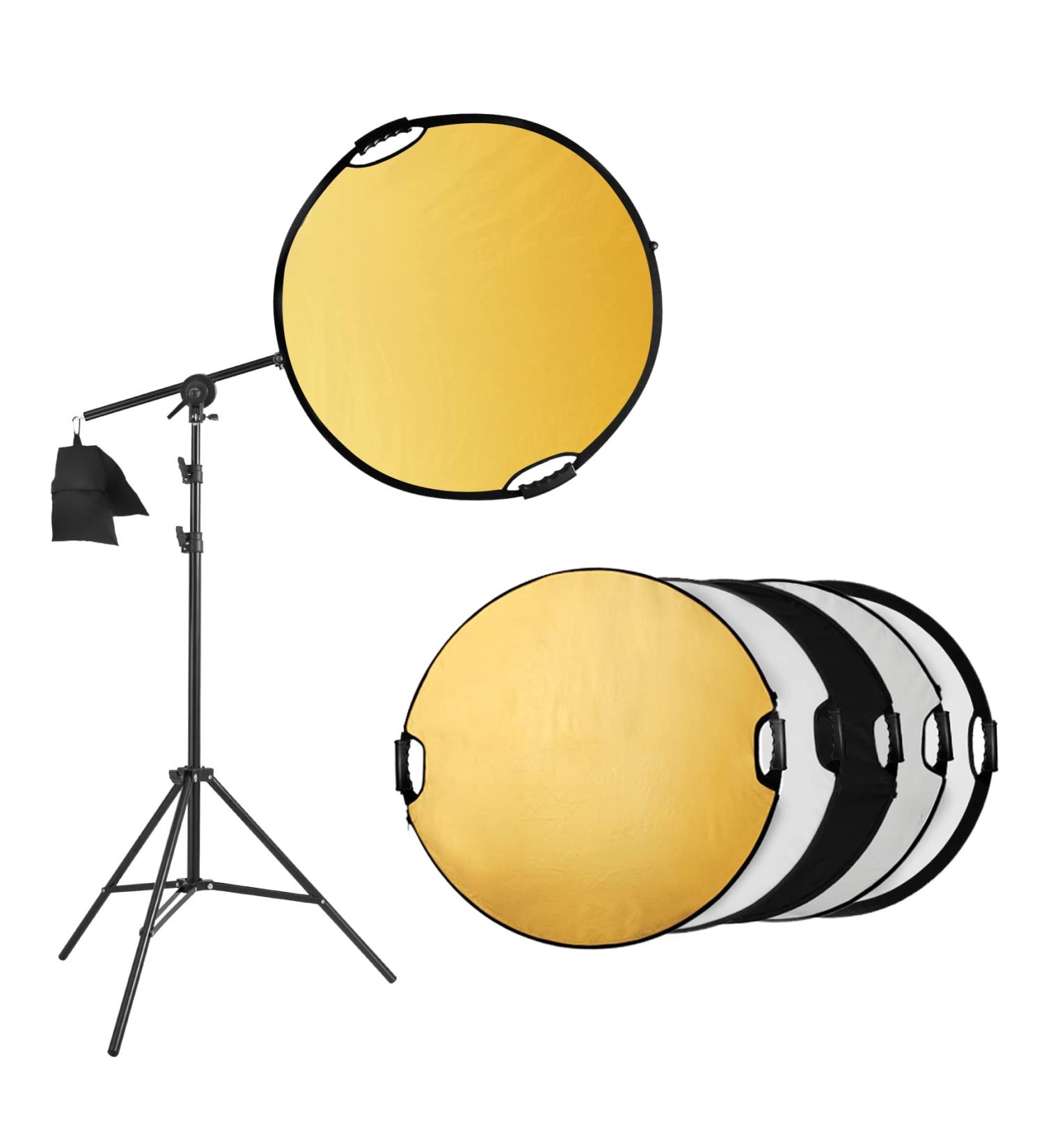 Selens 32in 5-in-1 Light Reflector Holder Stand Kit with Boom Arm - Studio Lighting Essentials - Buy Online on GoSupps.com