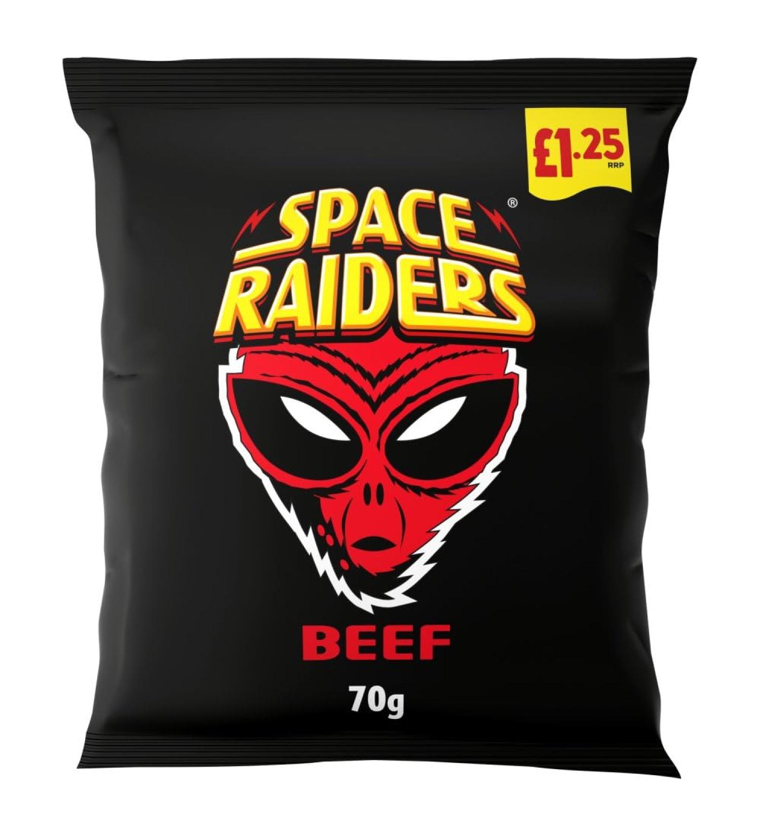 Space Raiders 20 x 70g Price Marked Packs (BEEF)