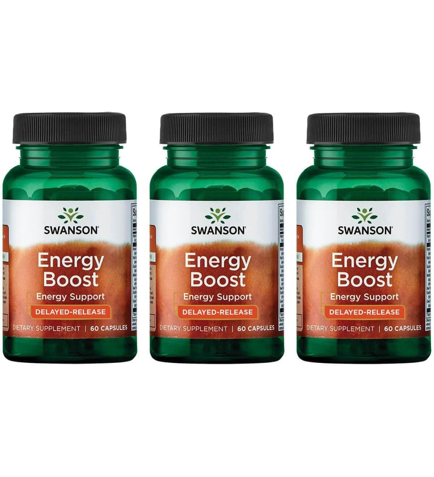 Swanson Energy Boost - Extended Release 60 Veg Caps | Buy 3 Pack for Optimal Energy - International Shipping Available - Buy Online on GoSupps.com