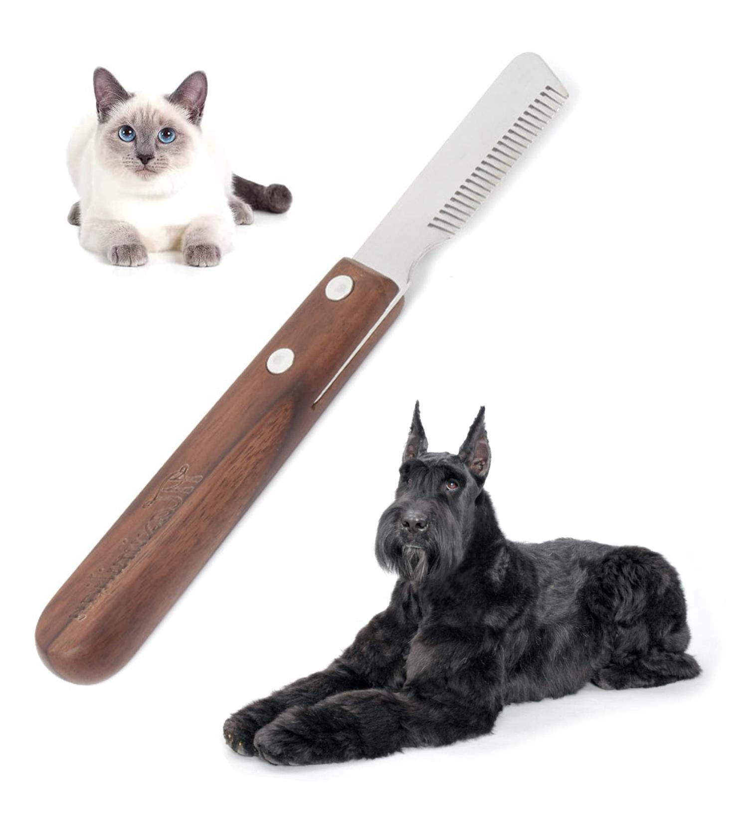 Professional Dog Trimmeters for Schnauzers & Terriers | Fur Care Tool with Wooden Handle - Perfect for Pet Grooming & Racing Dogs - Buy Online on GoSupps.com