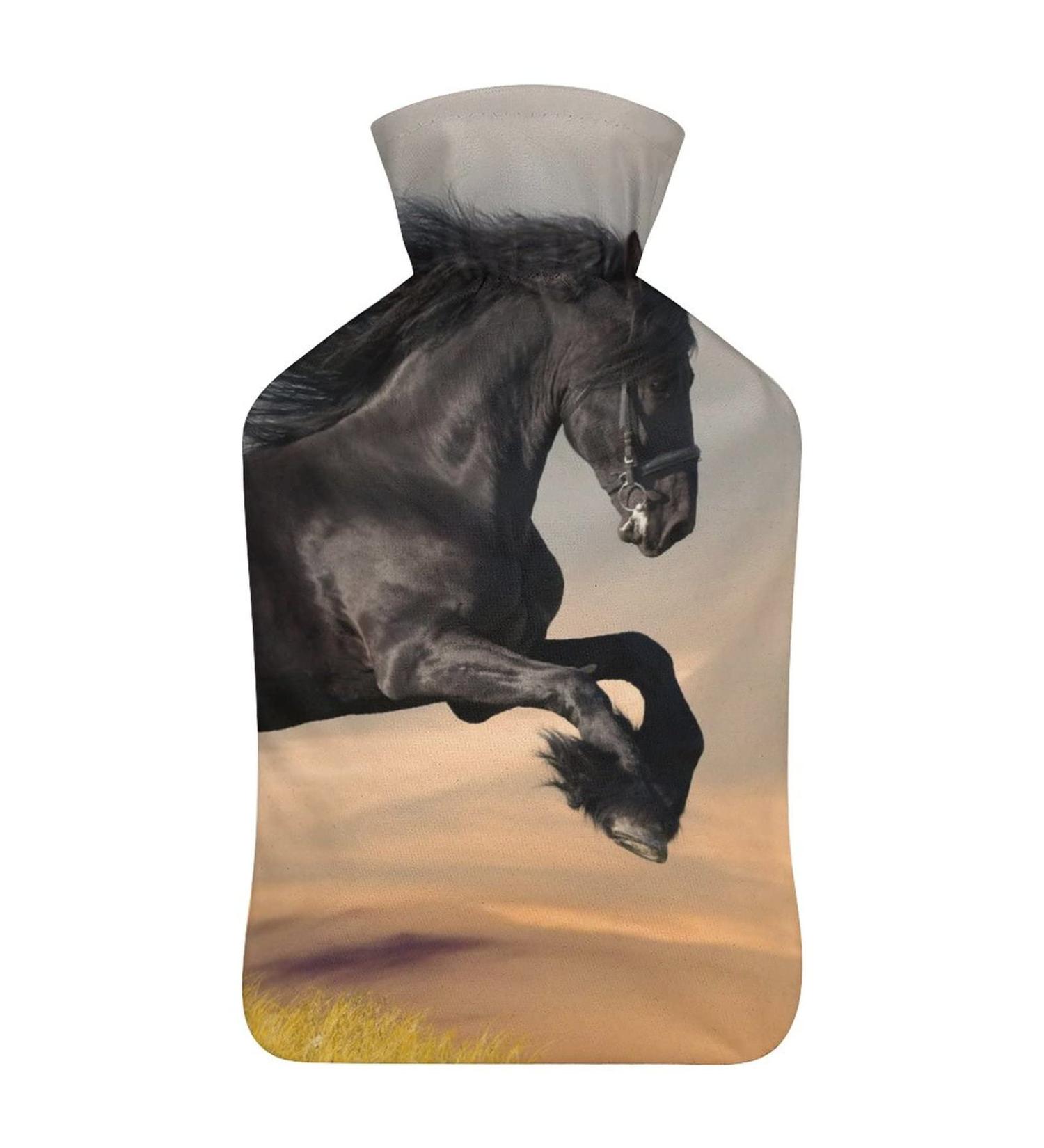Hot Water Bottle with Lid - Rubber Horse Design for Pain Relief Cramps & Foot Warmer | Ideal Hot & Cold Therapy - Buy Online on GoSupps.com