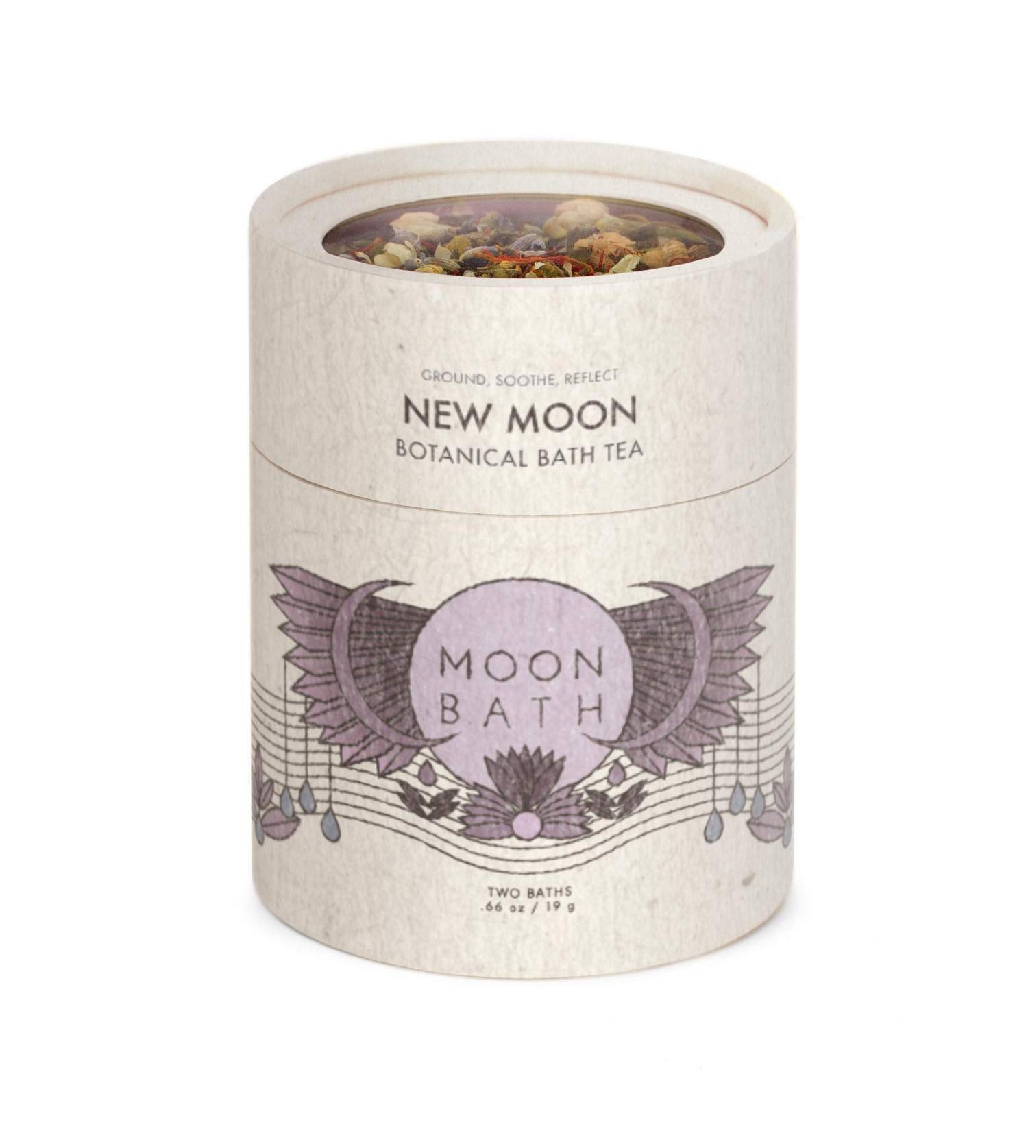 New Moon Botanical Bath Tea - Calming Herbal Ayurvedic Soak with Lavender, Jasmine & Chamomile for Vata Dosha | Organic Body Care for Lunar Alignment - 2 Baths - Buy Online on GoSupps.com
