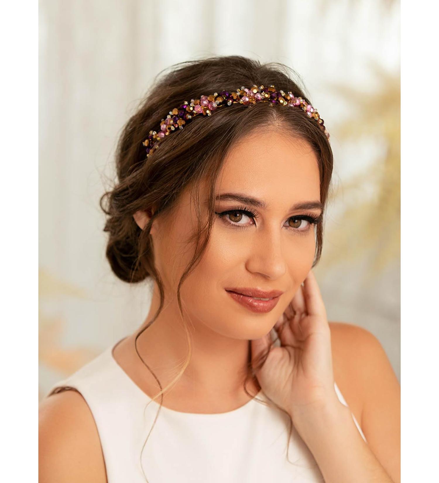 IYOU Vintage Rhinestone Headbands Gold Beads Hair Bands Prom Birthday Hair Accessories for Women - Buy Online on GoSupps.com