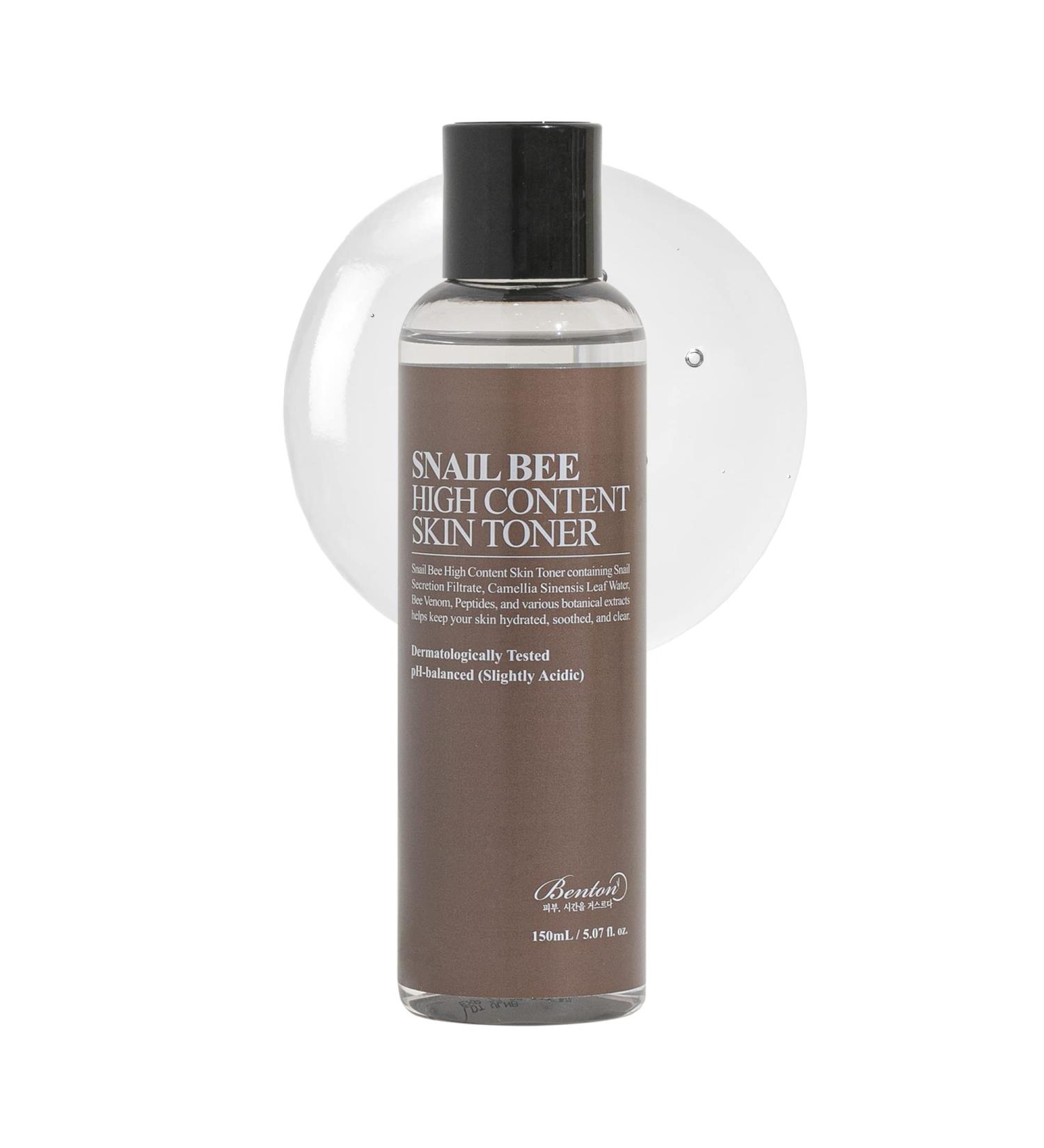 BENTON Snail Bee High Content Skin (Toner) - Snail Mucin Toner Snail Mucin Essence Toner Bee Venom Korean Toner Korean Skin Care Snail Toner Face Skin Care Snail Essence Snail Mucin Moisturizer 5.07 Fl Oz (Pack of 1) - Buy Online on GoSupps.com