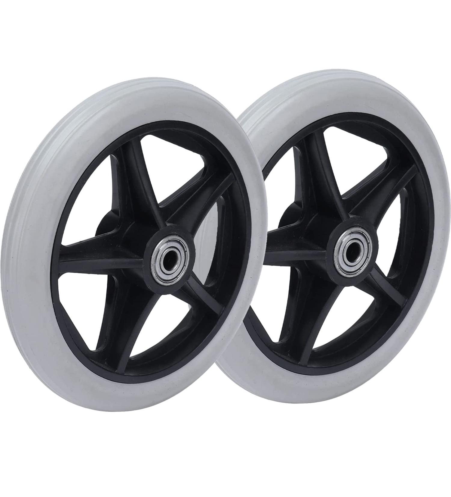 Wheelchair Wheels Wheelchair Front Castor 7 Inch Rubber Wheel Replacement for Wheelchairs Universal Solid Non-Slip Wheelchair Casters Rollers (Color : Grey)(Grey) - Buy Online on GoSupps.com