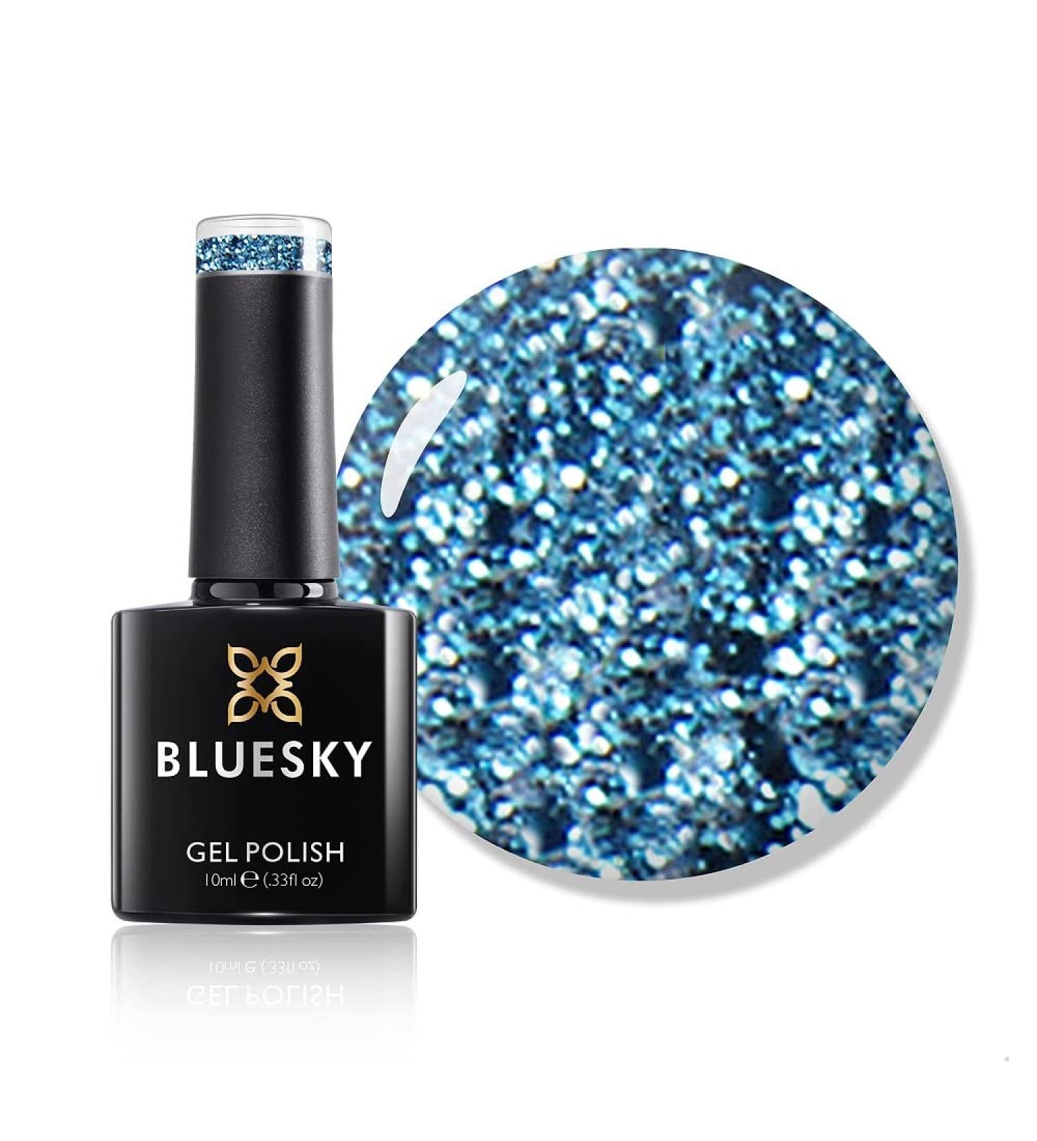 Bluesky Gel Nail Polish Icicle S07N Blue Glitter Long Lasting Chip Resistant 10 ml (Requires Drying Under UV LED Lamp) - Buy Online on GoSupps.com