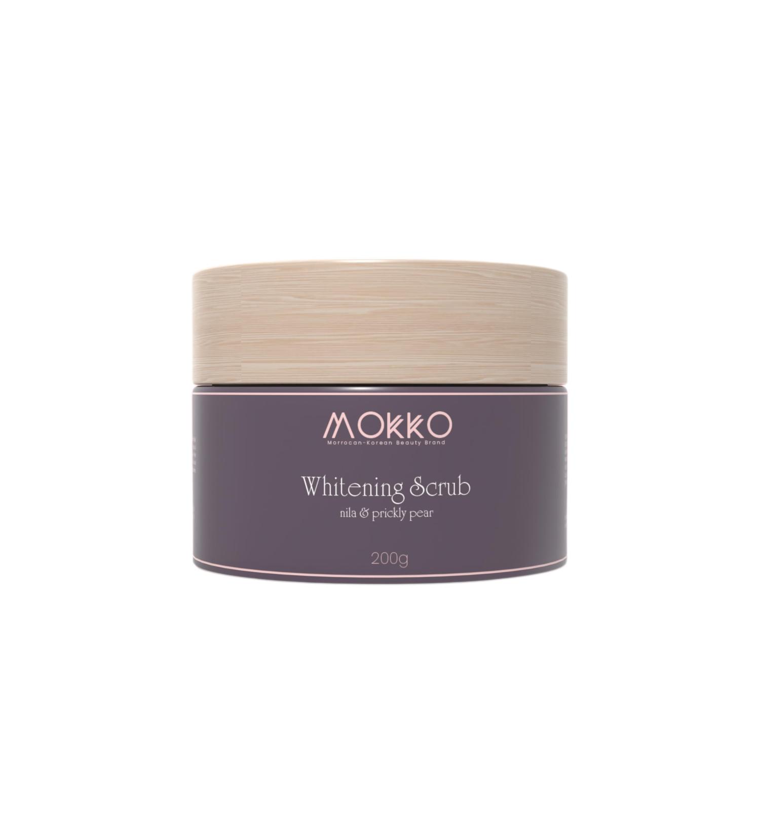 Mokko Whitening Face Scrub Brightening Exfoliator with Nila (Indigo) & Prickly Pear Oil | Reduces Dark Spots Evens Skin Tone & Smooths Texture 200g - Buy Online on GoSupps.com