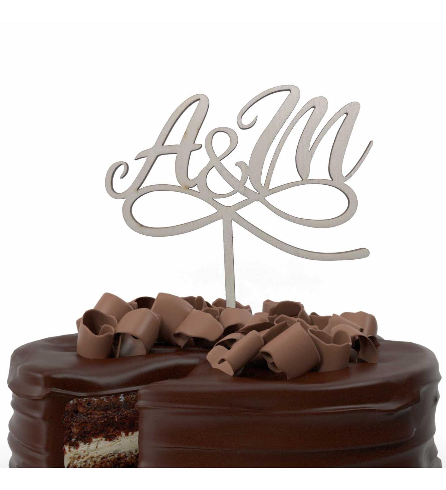 Personalized Wooden Cake Topper with Name | Custom Birthday Wedding & Baptism Decoration - Buy Online on GoSupps.com