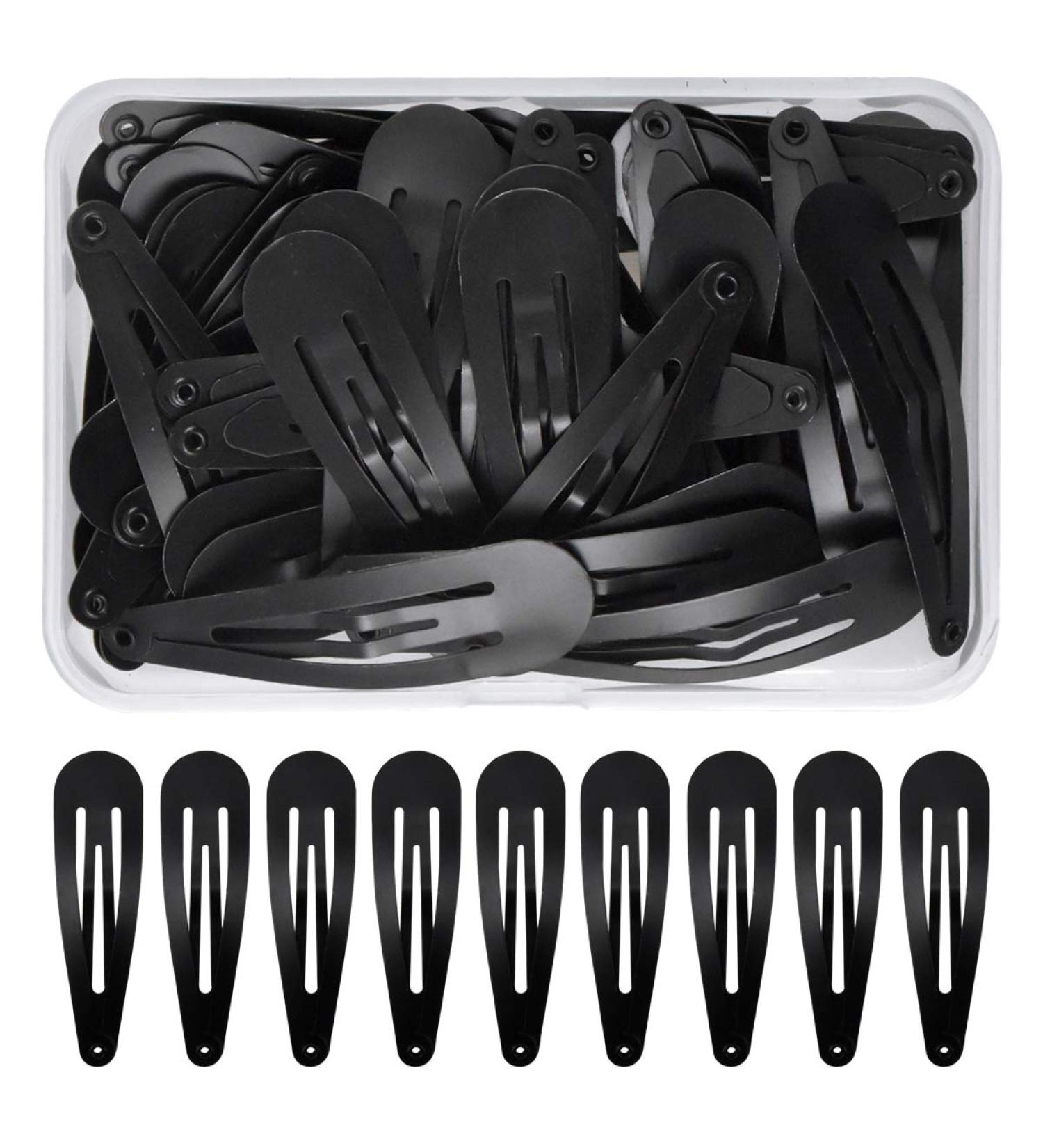 Doryum 50PCS Black Snap Hair Clips 5CM Girls Hair Clips Metal Hair Clips Slides Beauty Hair Accessory Girls Snap Hair Clips Metal BB Barrettes Hairpins Hair Barrettes for Kids Girls Women - Buy Online on GoSupps.com