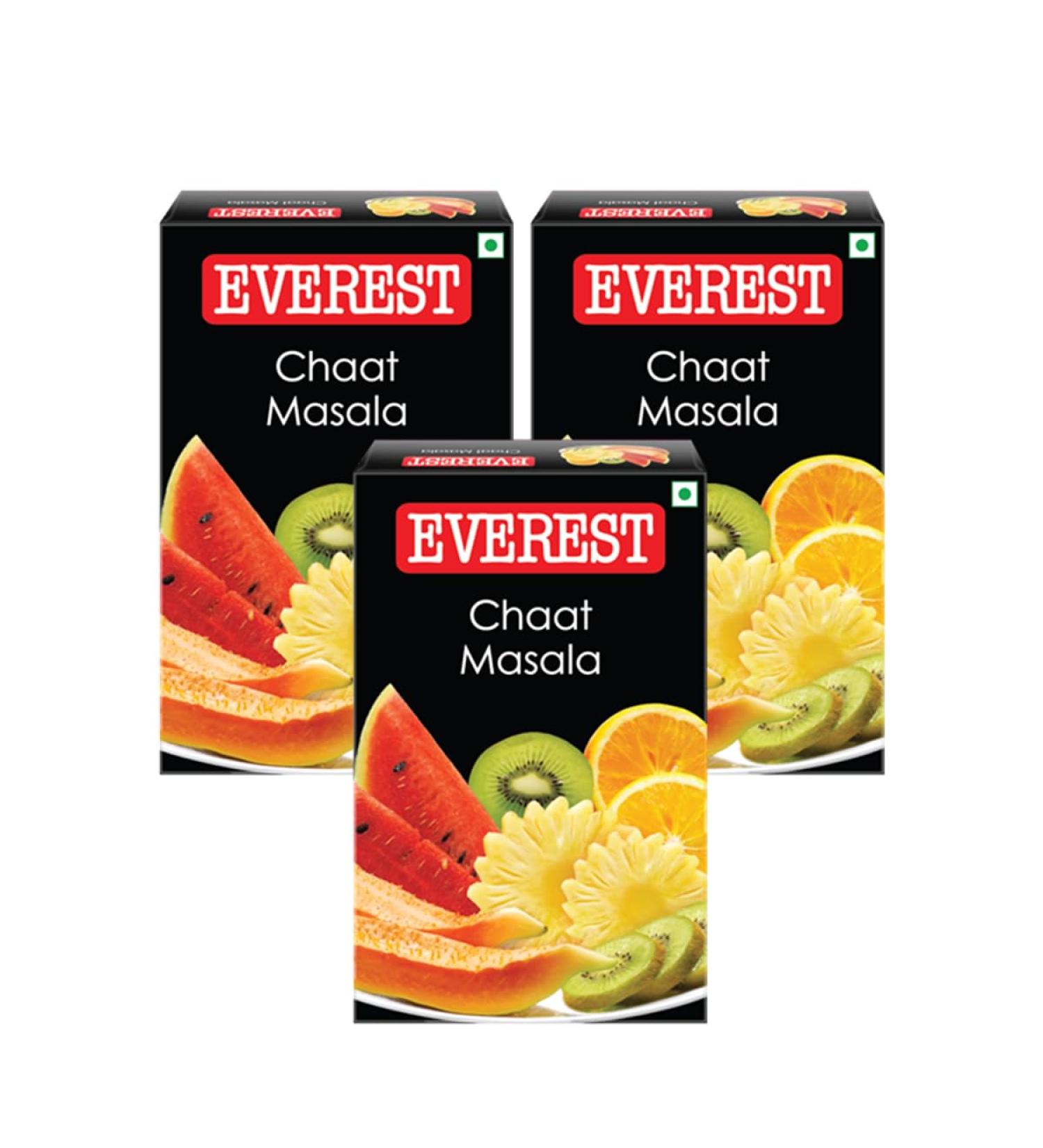 Everest Various Seasoning Masala Powder - A Mixture of Spices Adds Taste - Aromatic & Enhances the flavor of the meal - Simplifies & Speeds Up The Cooking Process (Chaat Masala 50g Pack of 3)