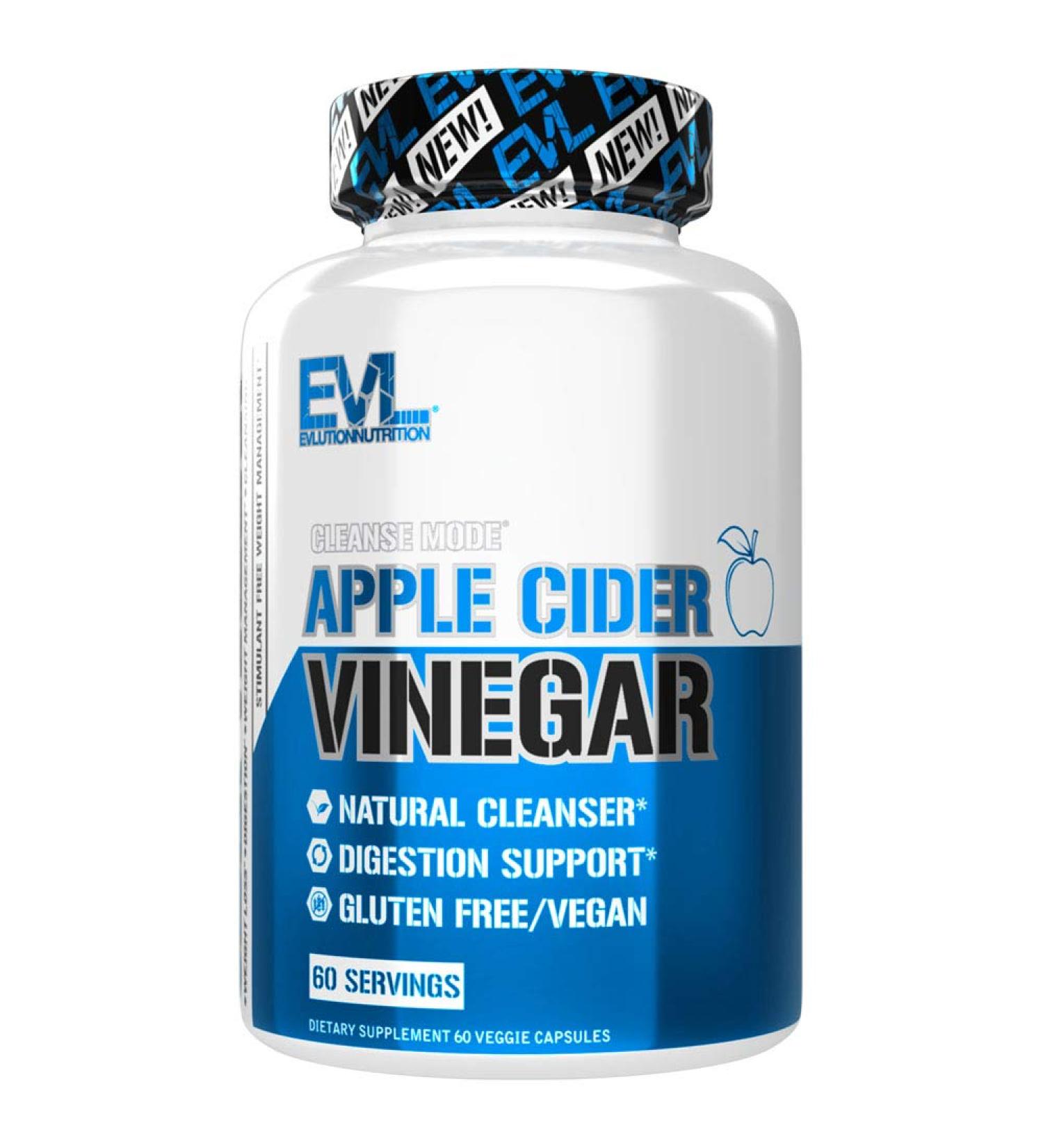 EVLution Nutrition Apple Cider Vinegar - 60 Veggie Capsules for Weight Loss & Digestion - Buy Online on GoSupps.com