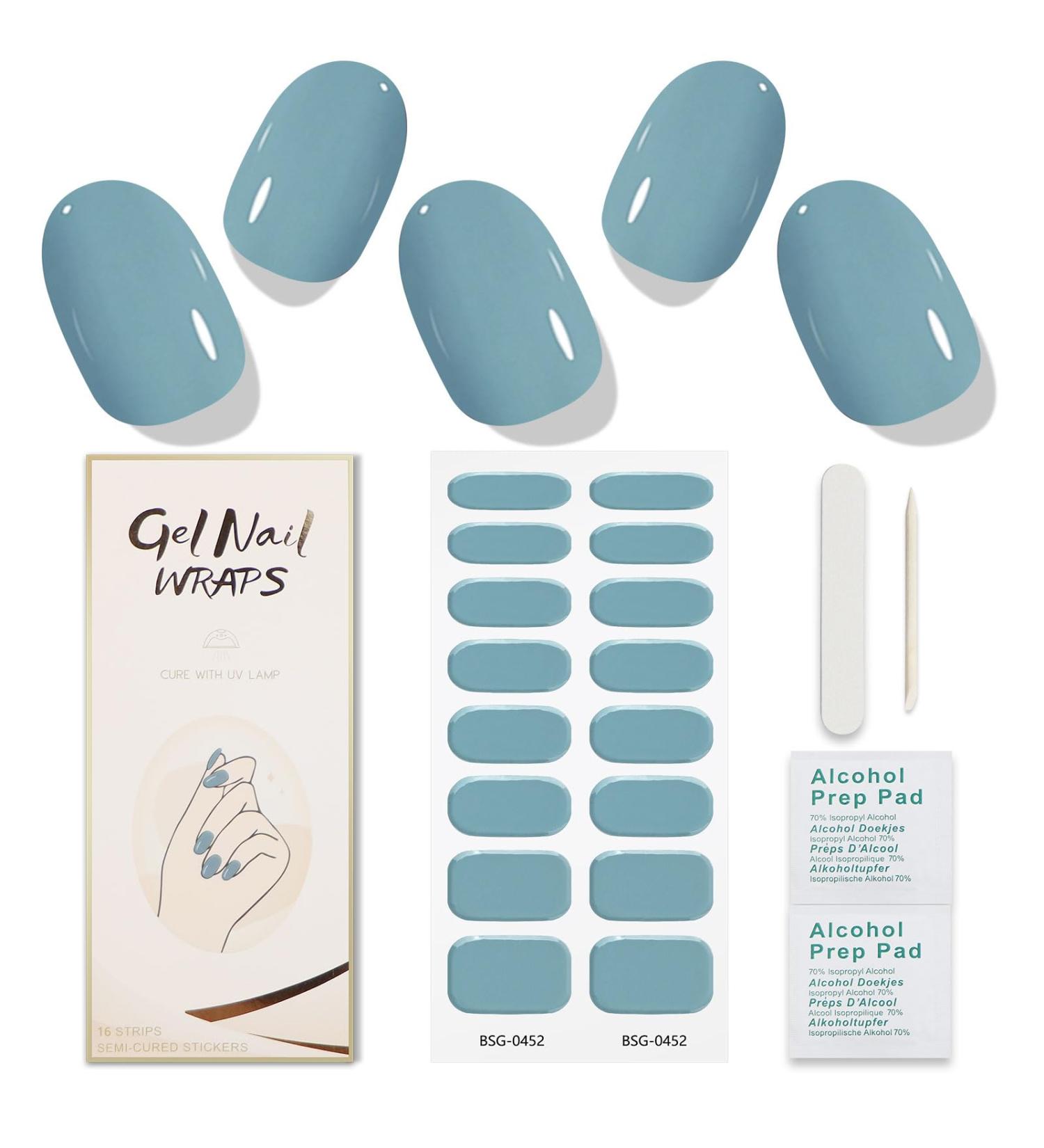 JMEOWIO Blue Nail Foil - Self-Adhesive UV Curing Nail Stickers | Aqua Green Nail Design Accessories - Buy Online on GoSupps.com
