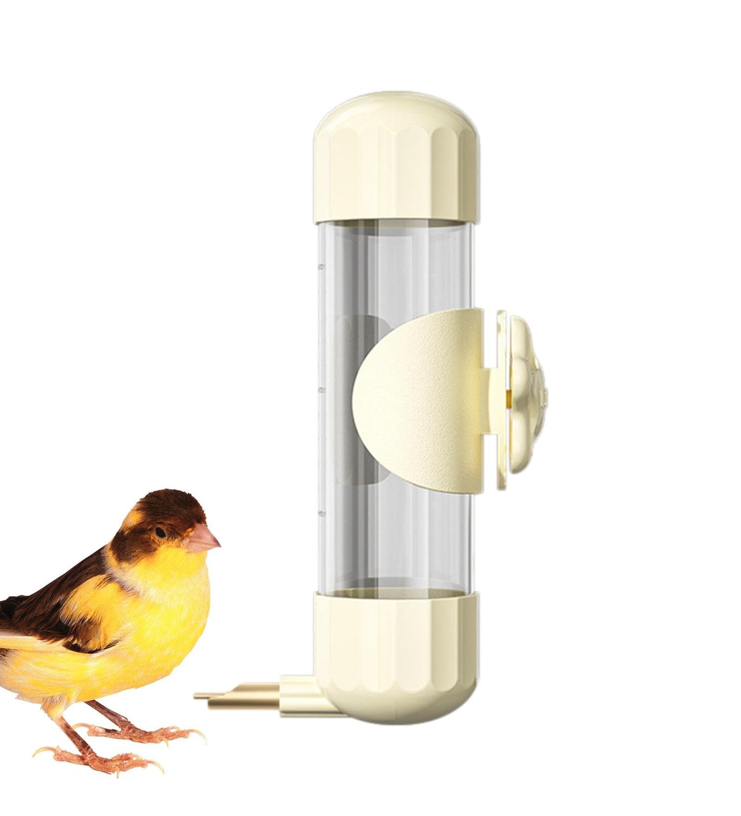 Quotent Automatic Bird Water Bottle - 200ml Dispenser for Parrots Budgies & Small Pets - Easy Fill Watering Solution for Bird Cages - Beige - Buy Online on GoSupps.com