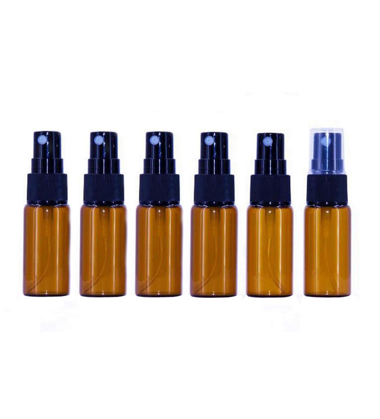12 Pcs Amber Glass Spray Bottles with Clear Atomizer - 15ml Empty Round Bottles for Essential Oils & Aromatherapy | International Shipping - Buy Online on GoSupps.com