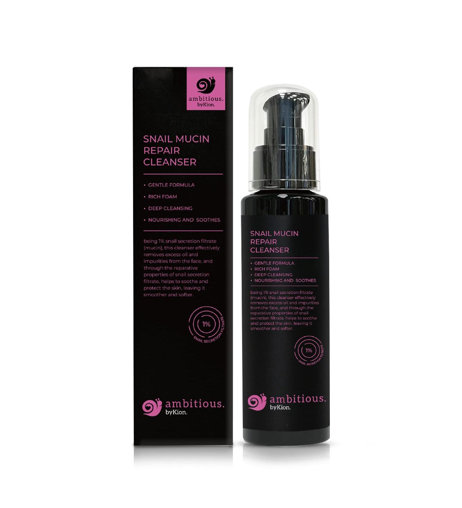 Ambitious Snail Mucin Cleanser 100ml | Hydrating Gel Cleanser for All Skin Types | Deep Cleanse with 1% Snail Secretion | Asian Skincare - Buy Online on GoSupps.com