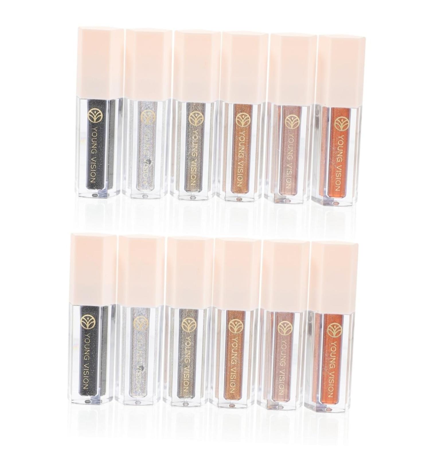 Mipcase 12 Pcs Shimmer Eyeshadow Set | High Pigmented Glitter Eye Makeup & Accessories | Long Lasting Miss Highlighter Liquid Cosmetics - Buy Online on GoSupps.com