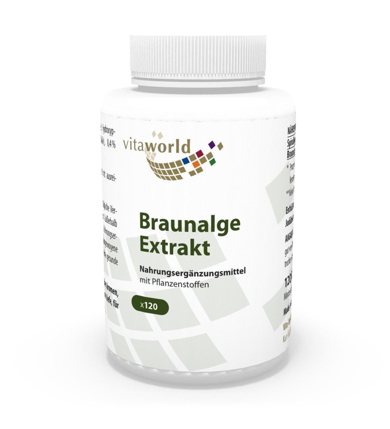Vita World Brown Seaweed Extract 500mg 120 Capsules Made in Germany
