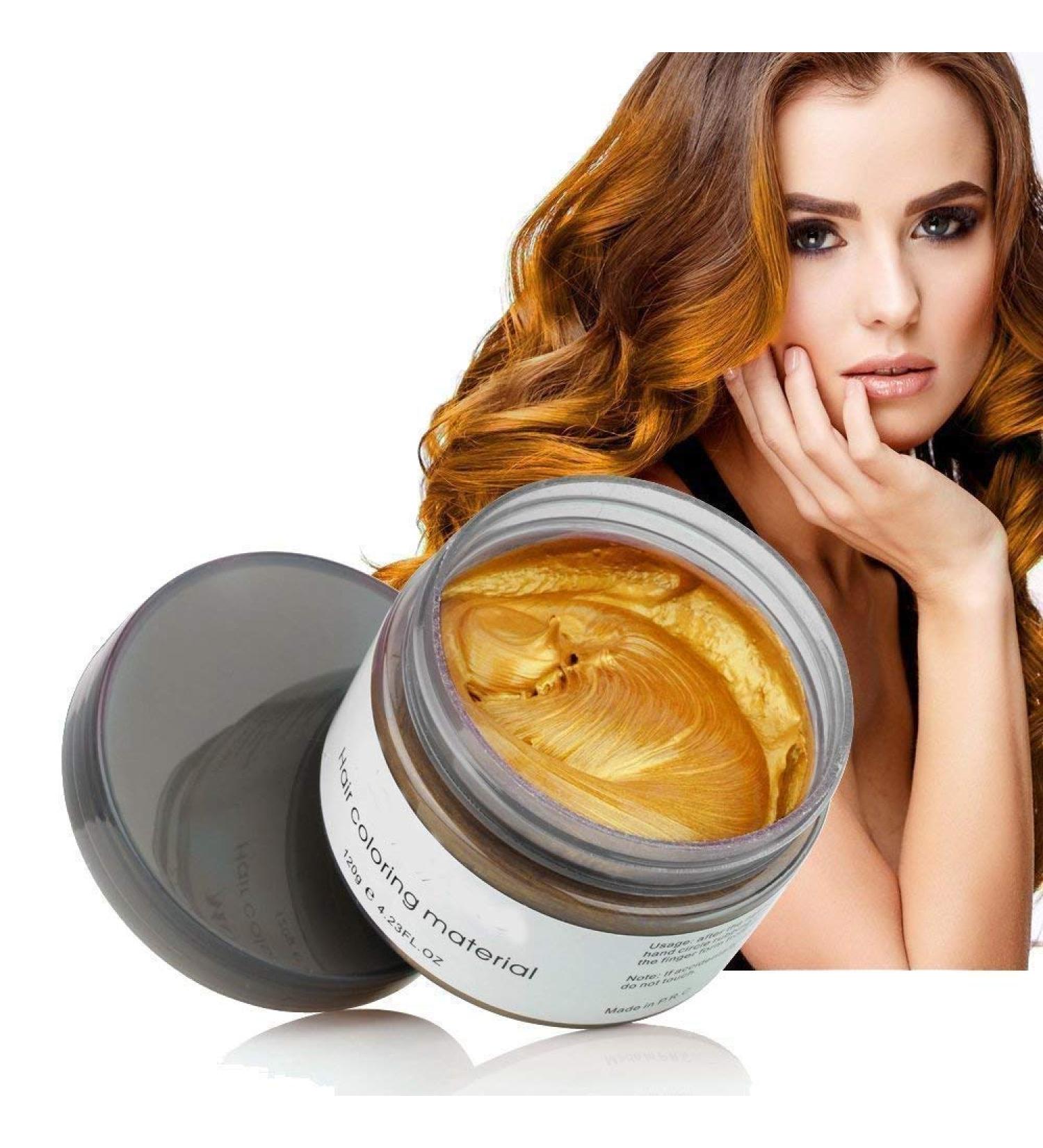 Temporary Hair Wax Color - Ochilima Gold Hair Styling Cream for Men & Women | 120g Washable Dye with Natural Ingredients - Buy Online on GoSupps.com