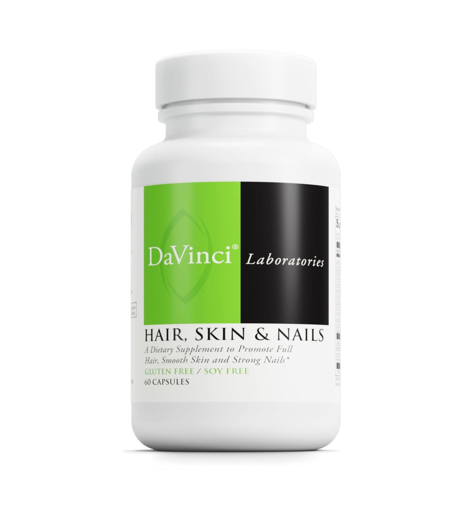 Davinci Labs Hair Skin & Nails - Vitamin C, D3, Biotin, Zinc & More for Healthy Skin, Strong Nails, and Hair - 60 Capsules - Buy Online on GoSupps.com
