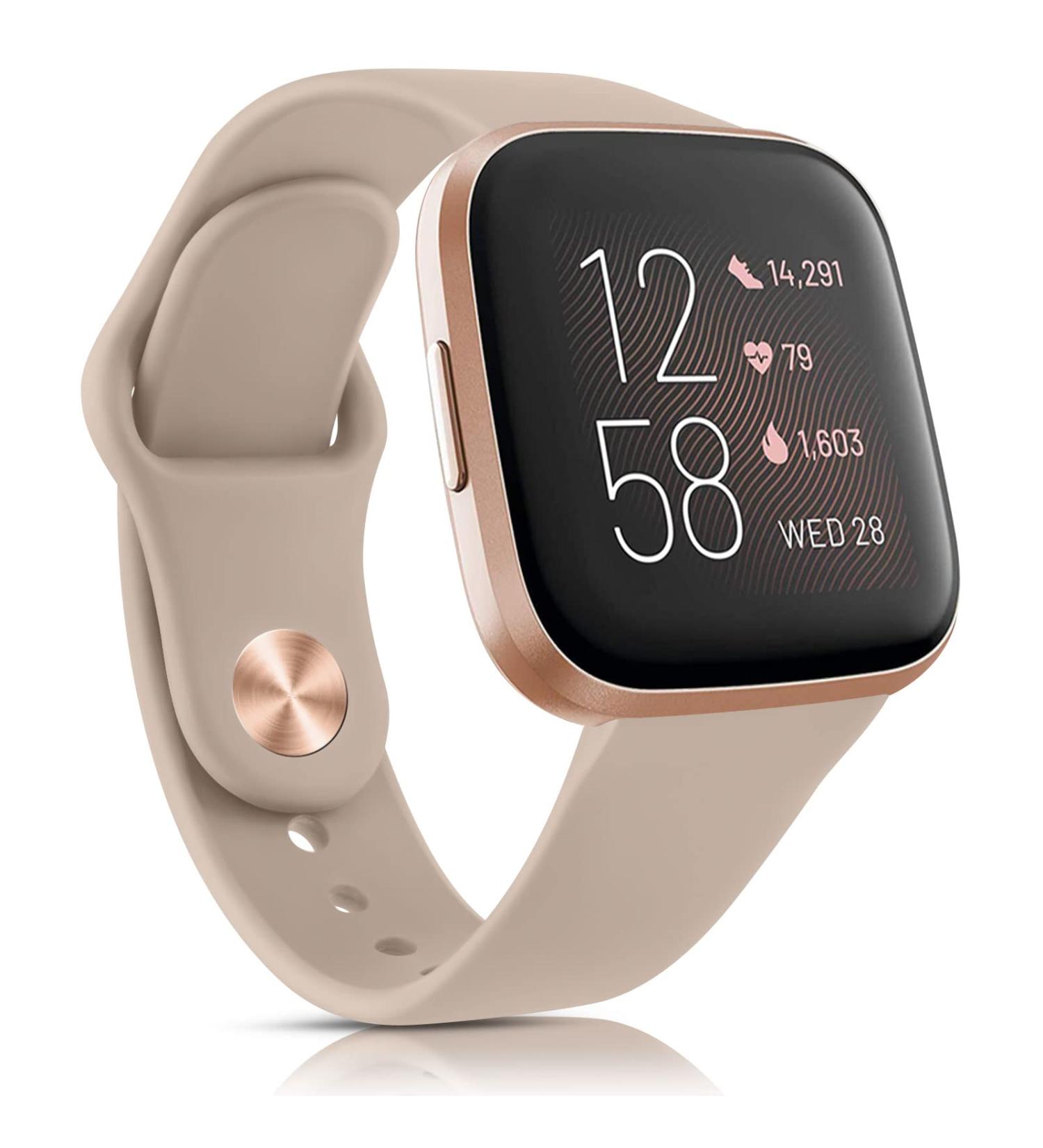 Oumida Fitbit Versa 2 & Versa Silicone Bracelet - Classic Sports Replacement in Milk Tea Color for Men & Women - Buy Online on GoSupps.com