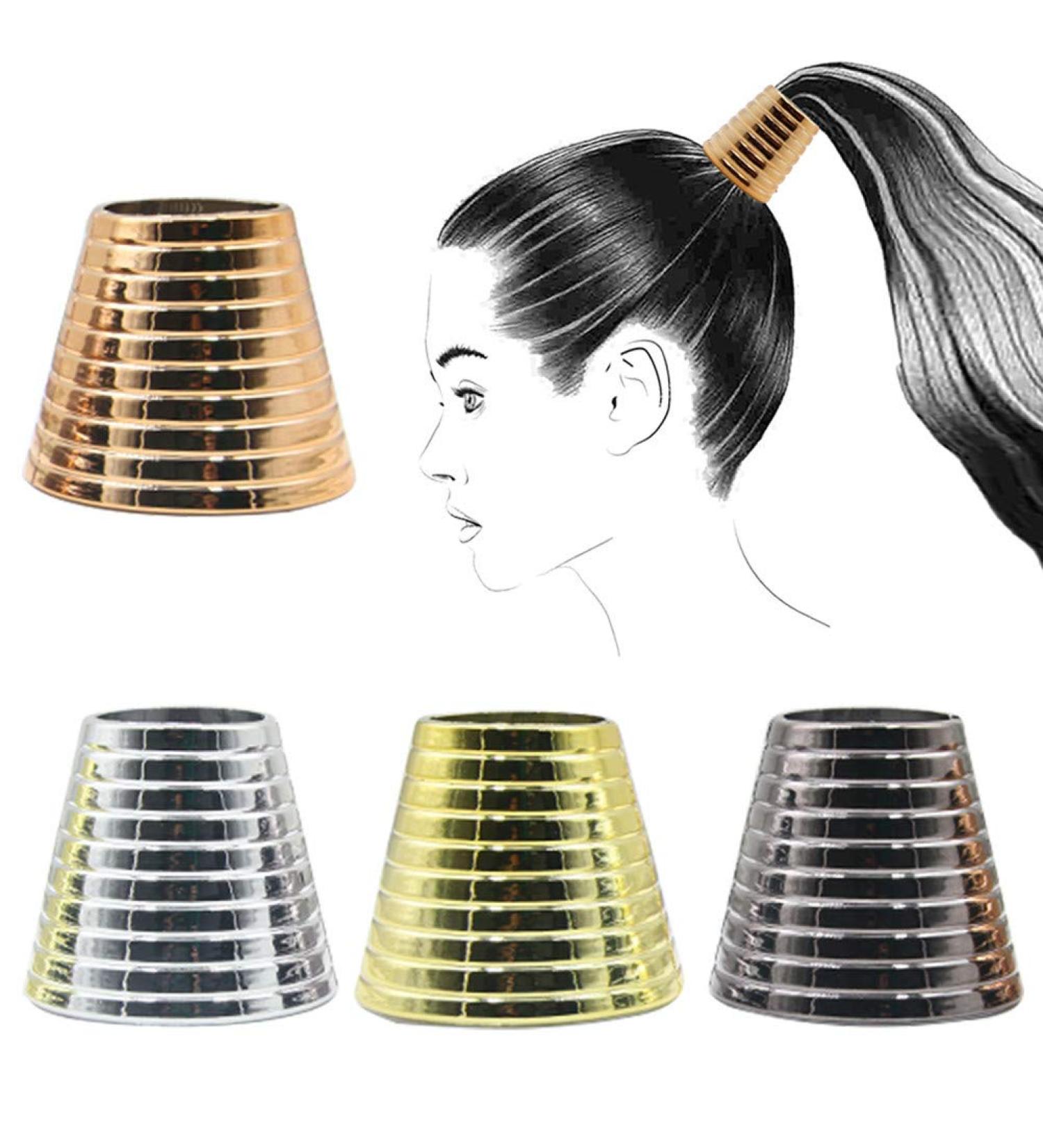 Vintage 4-Piece Rivet Hair Clips | Punk Stripes Plastic Ponytail Holders | Stylish Hair Accessories - Buy Online on GoSupps.com