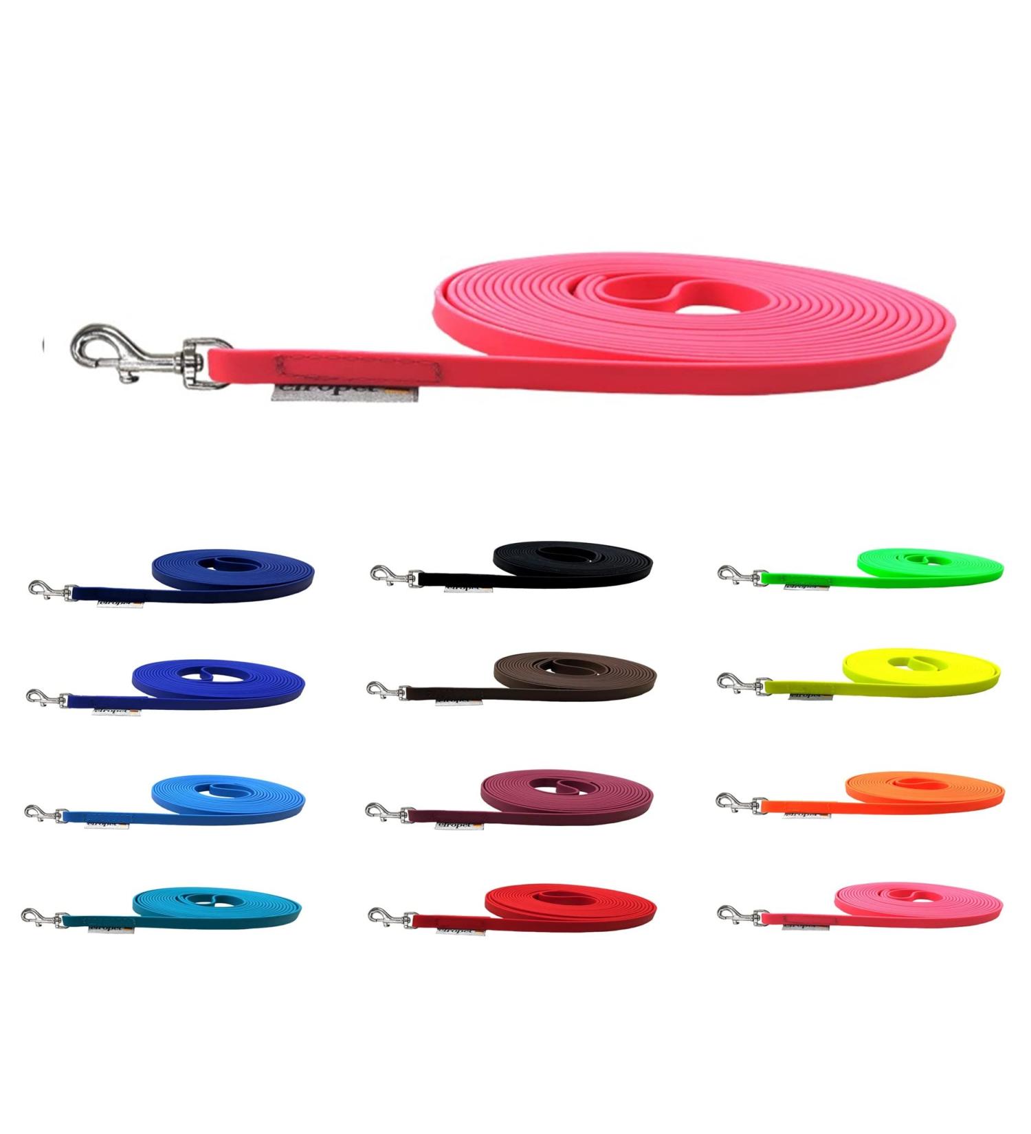 Biothane Tow Leash for Small Dogs - 5m Neon Pink | Durable Lightweight Dog Leash - International Shipping Available - Buy Online on GoSupps.com