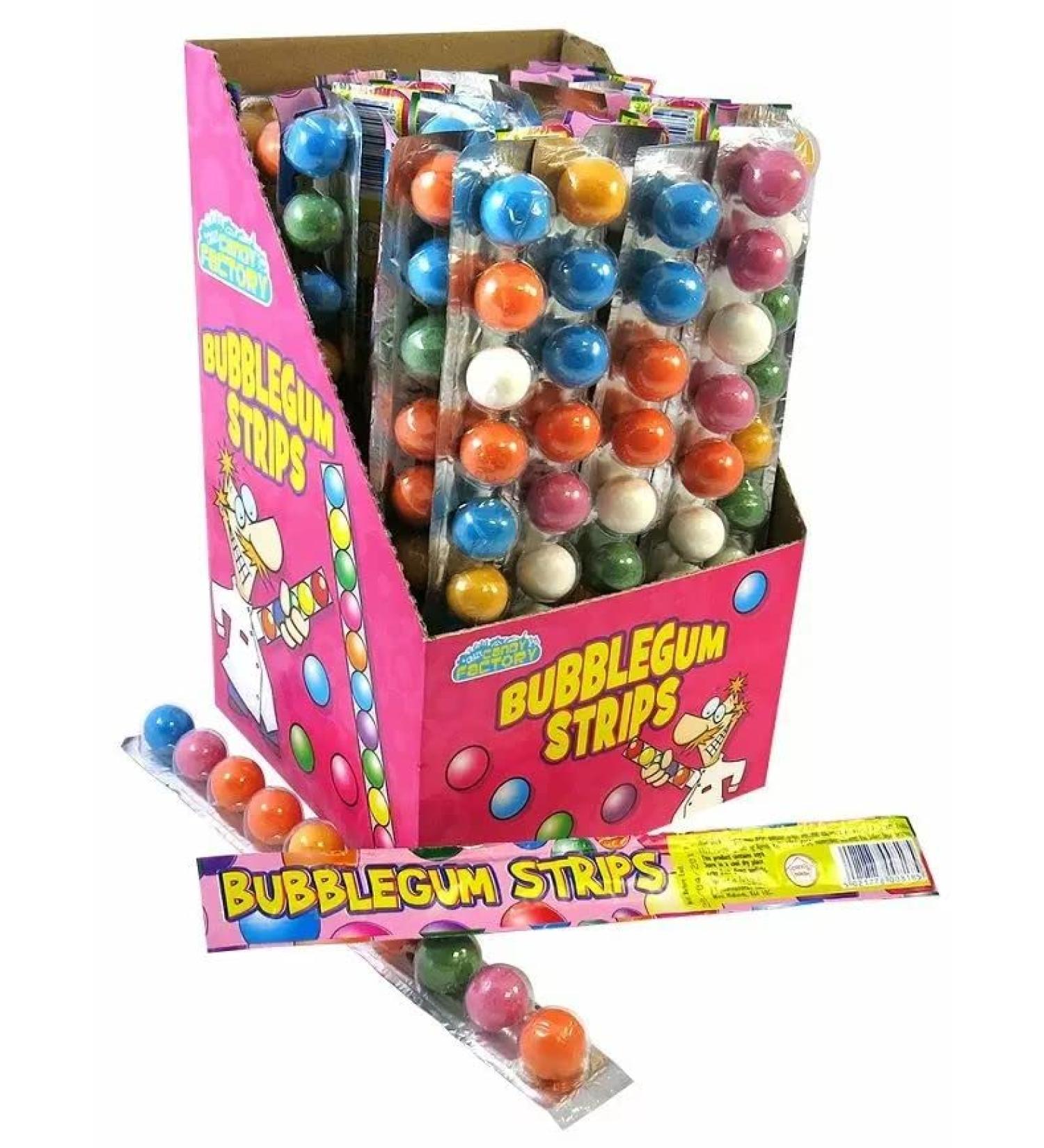 Bubblegum Strips - 10 Bubblegum Sweets 10 count (Pack of 1)