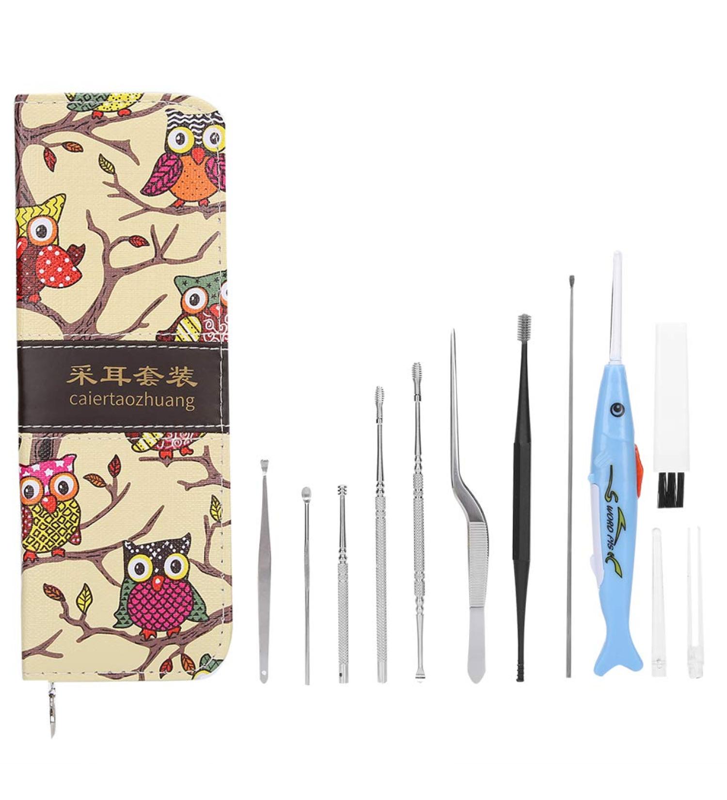 Professional Luminous Children Ear Cleaners Set - 10Pcs Earpick & Tweezers for Earwax Removal - Health Care Tool - Buy Online on GoSupps.com