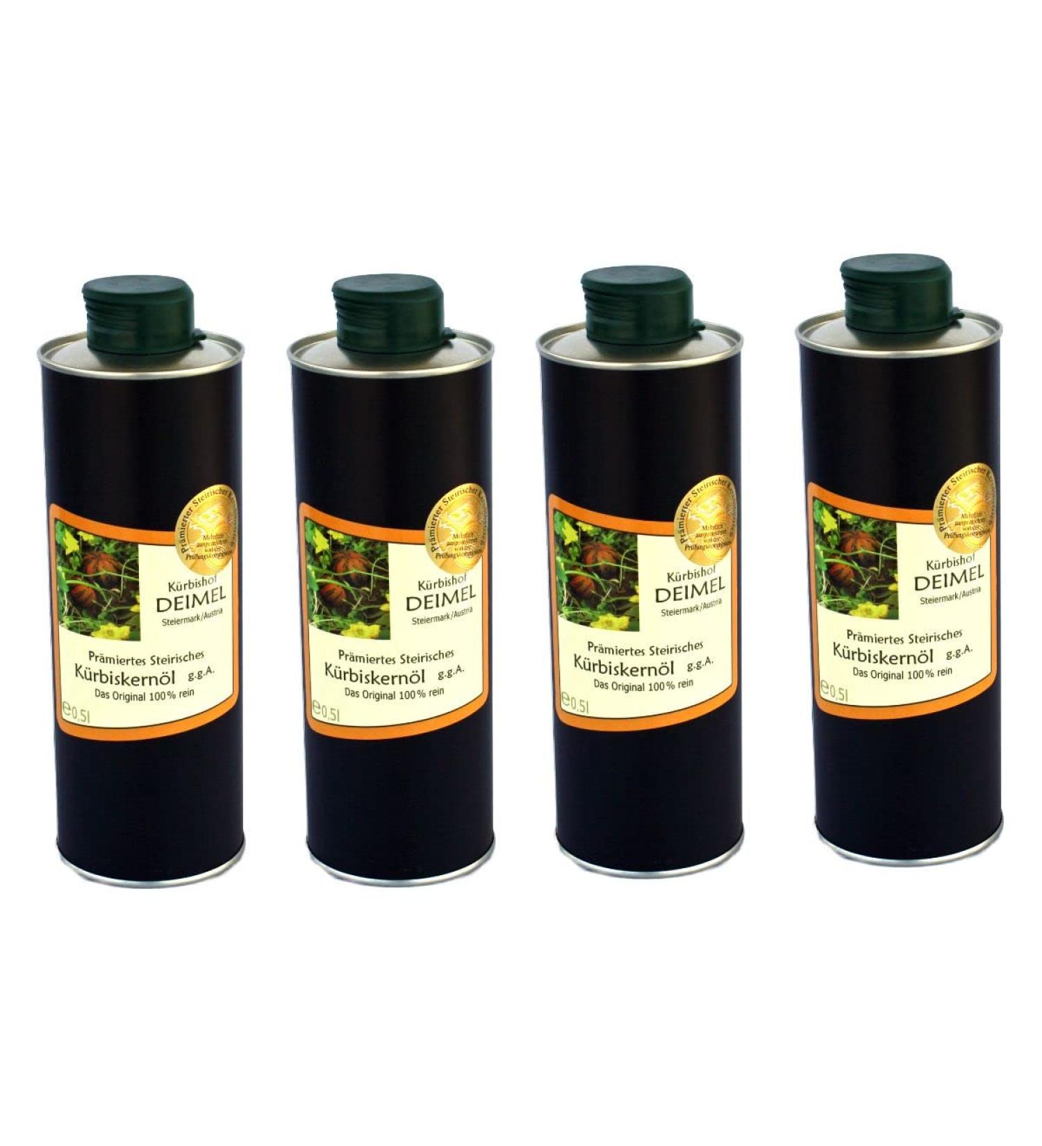 Buy Original Styrian Pumpkin Seed Oil G.G.A - 4 x 500ml - Award-Winning Gourmet Oil - International Shipping Available - Buy Online on GoSupps.com