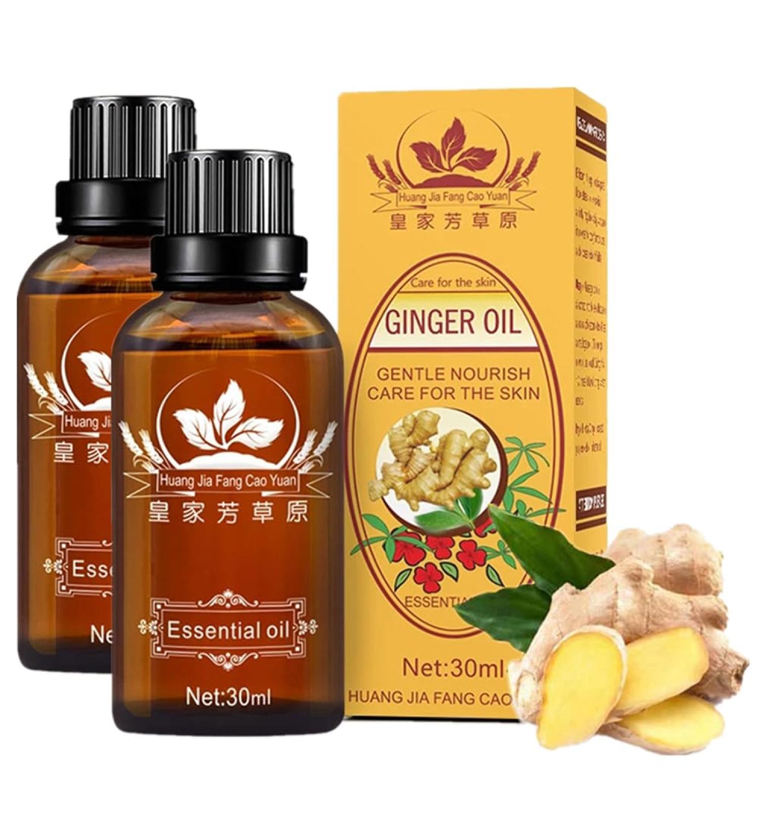 Buy 100% Pure Ginger Root Essential Oil - Lymphatic Drainage & Massage Oil for Blood Circulation & Muscle Relief - 2-Pack - Buy Online on GoSupps.com