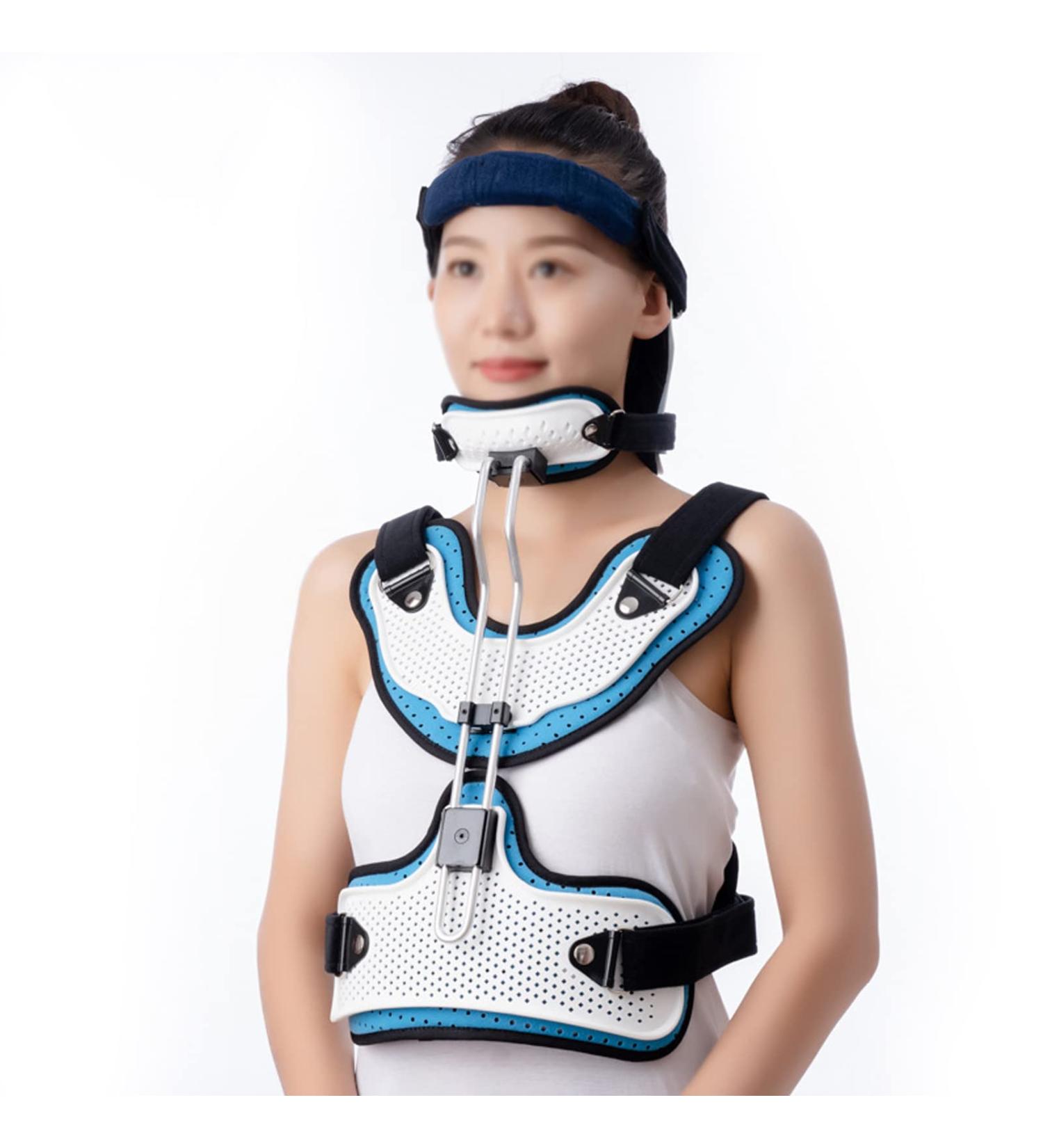 Nsxayiwe Cervical Traction Device - Adjustable Head & Neck Support for Adults | Breathable V-Shaped Shoulder Straps - Buy Online on GoSupps.com