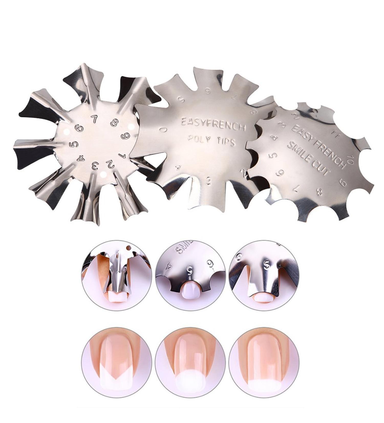 WOKOTO 3pcs French Smile Line Gel Cutter Tool Set - Stainless Steel C-Shape Manicure Edge Trimmer with 3 Patterns - Buy Online on GoSupps.com