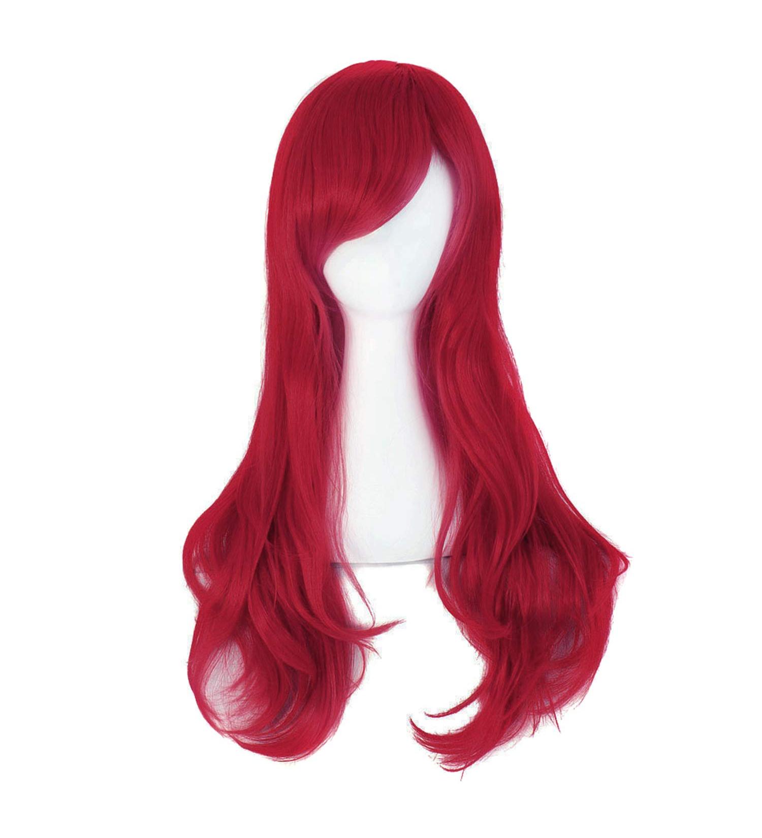 MapofBeauty 28 Dark Red Long Curly Costume Cosplay Wig - 70cm - Buy Online on GoSupps.com