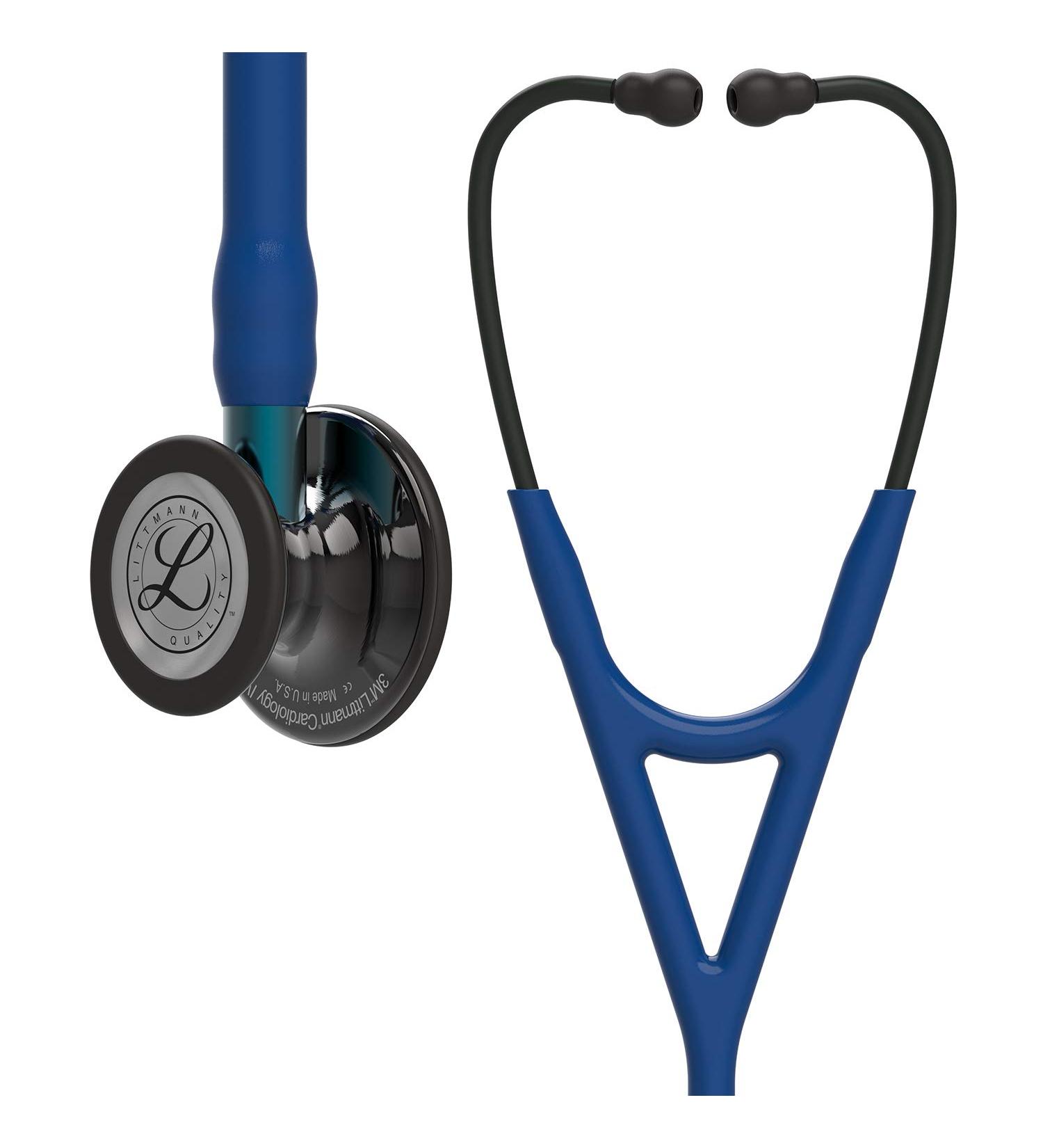 3M Littmann Cardiology IV Stethoscope | High Polish Smoke Chestpiece | Navy Blue Tube | Black Headset | 27 inch - Buy Online on GoSupps.com