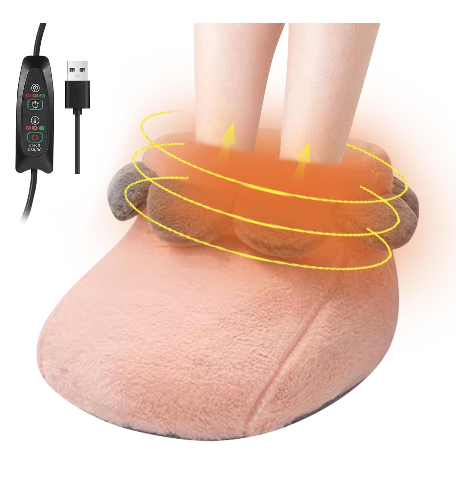 Buy Electrically Heated Foot Warmer - 3 Heat Levels USB Plush Slippers & Foot Muff for Ultimate Comfort - Pink - Buy Online on GoSupps.com