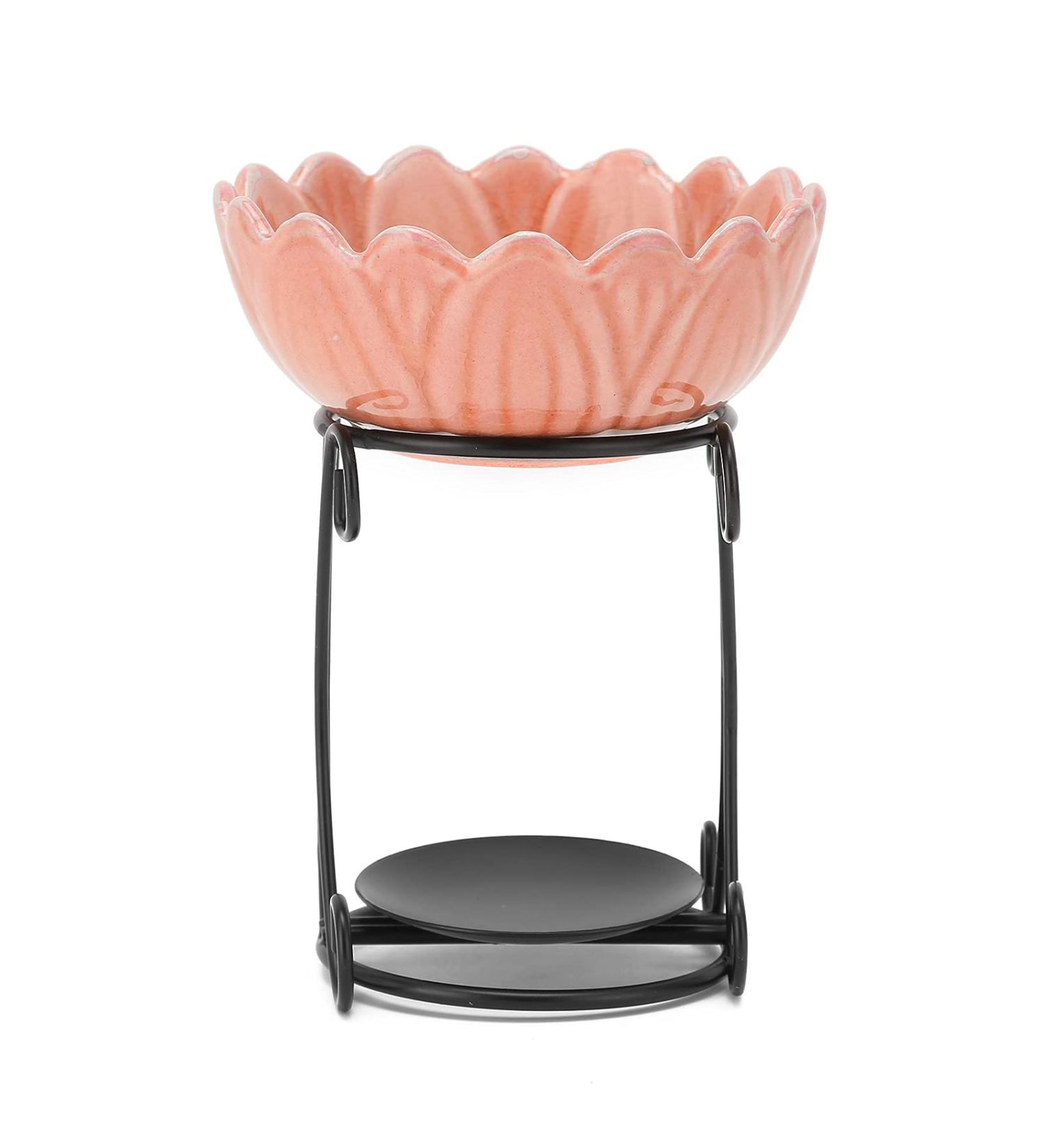 Furnace Iron Essential Oil Furnace Ceramic Bowl Indoor Home Office Gym Decoration () Pink - Buy Online on GoSupps.com