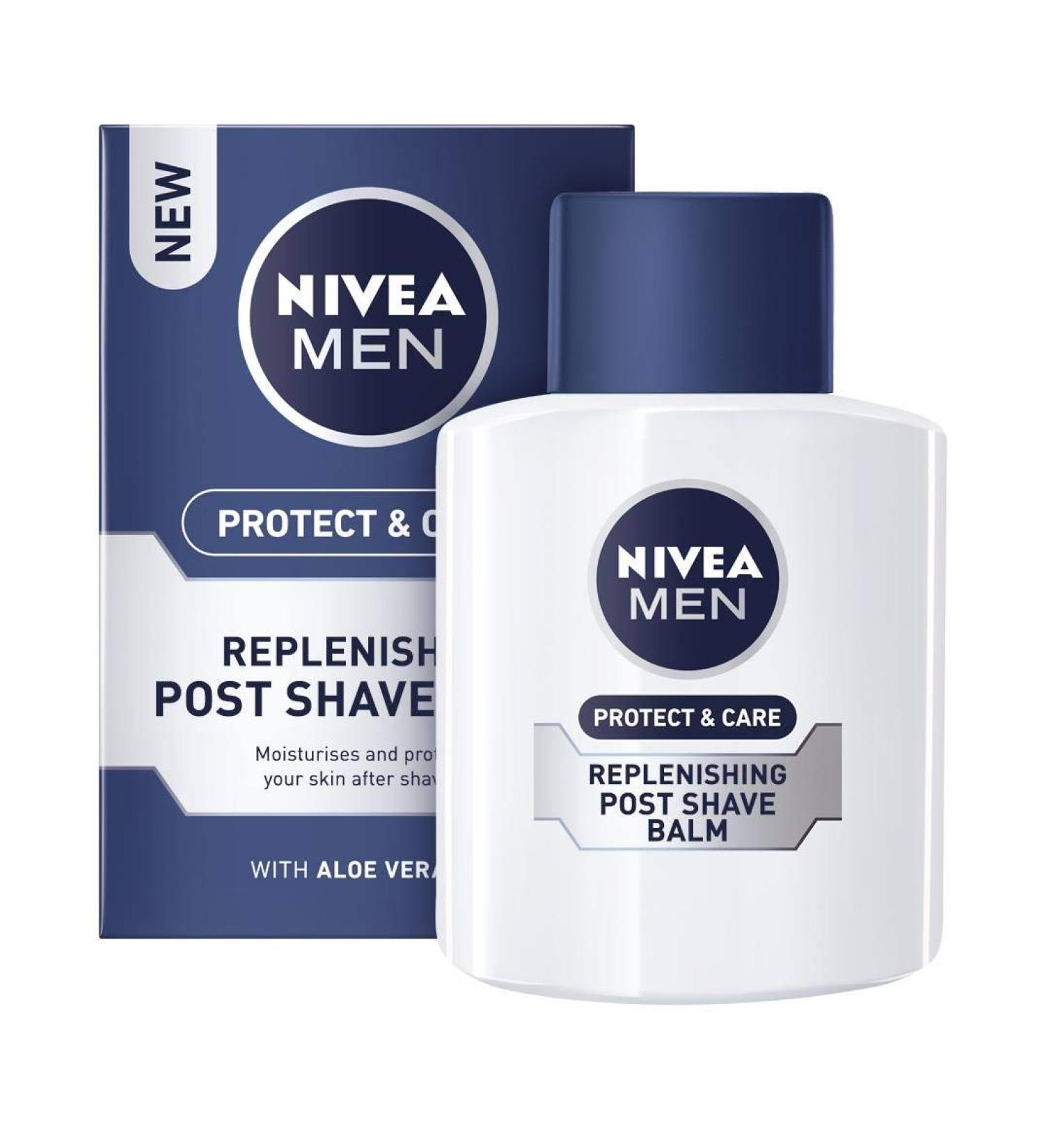 NIVEA Men After Shave Balsam - Protect & Care | 100 ml Moisturizing Formula for Soothing Post-Shave Skin - Buy Online on GoSupps.com