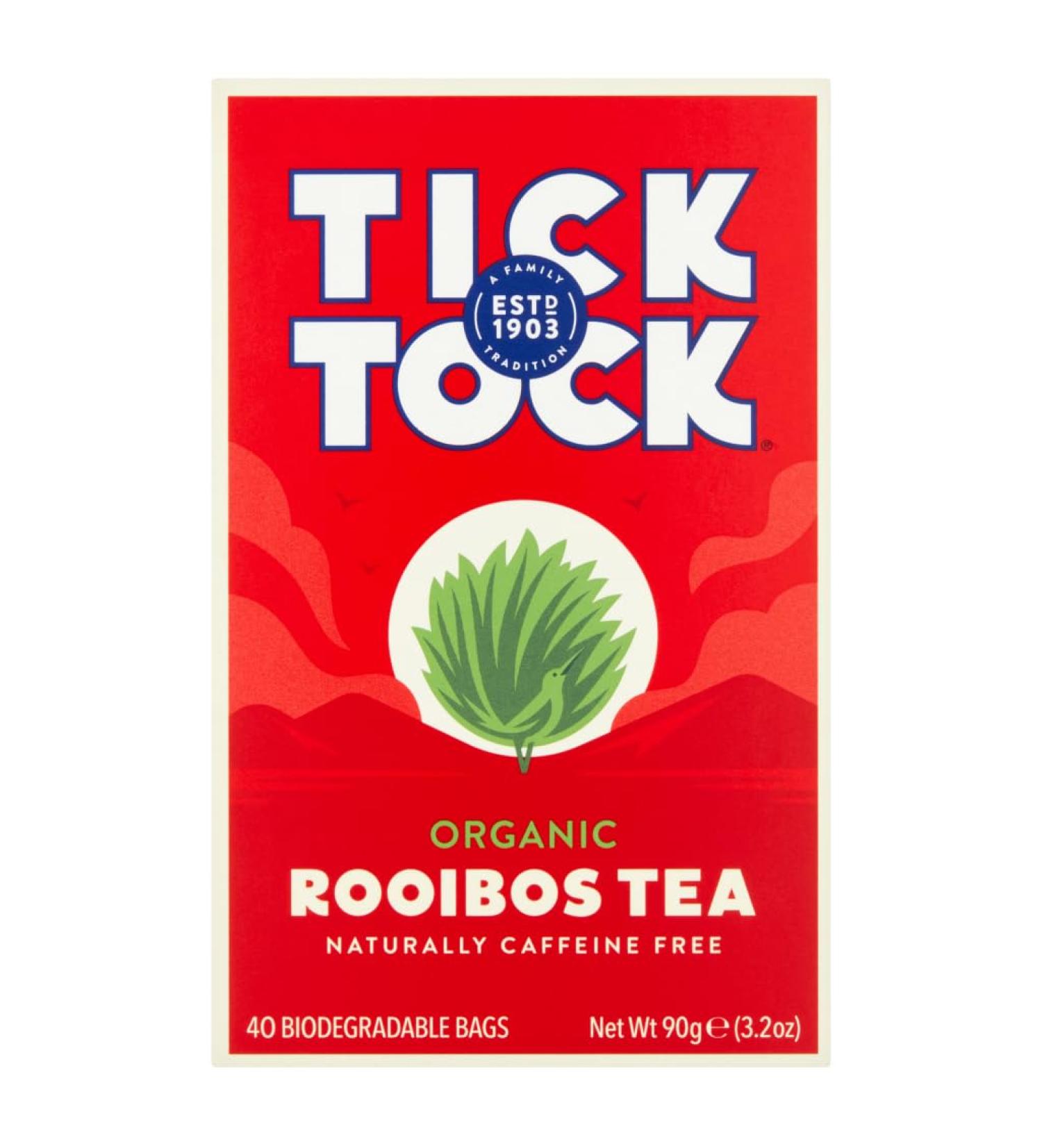Tick Tock Organic Rooibos Tea 40 Biodegradable Bags 90g