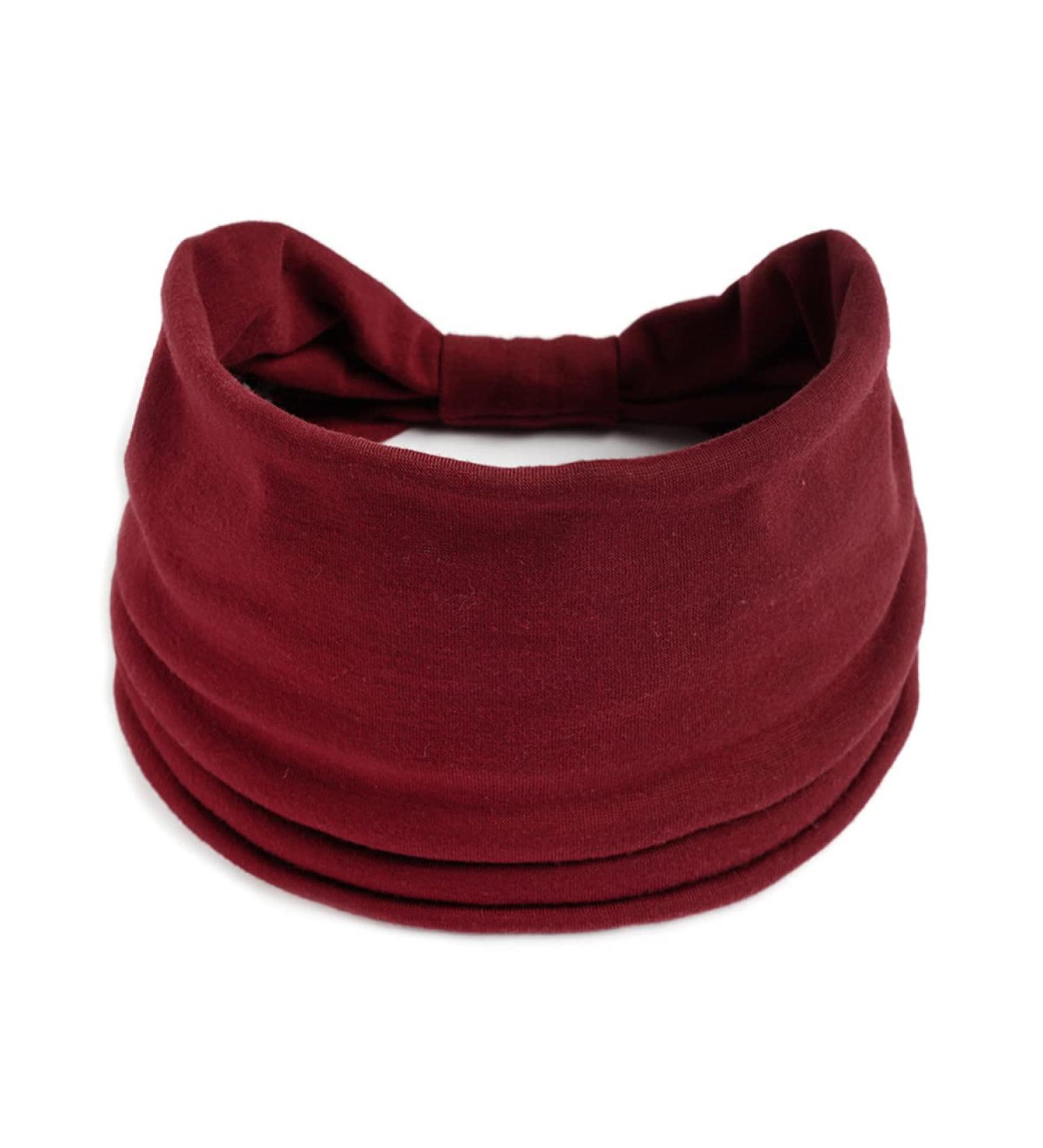scicent Head Bands Adult Women Head Scarfs Elastic Soft Solid Colour Headband Yoga Sport Hairbands Headbands for Women's Hair Claret - 3504 - Buy Online on GoSupps.com