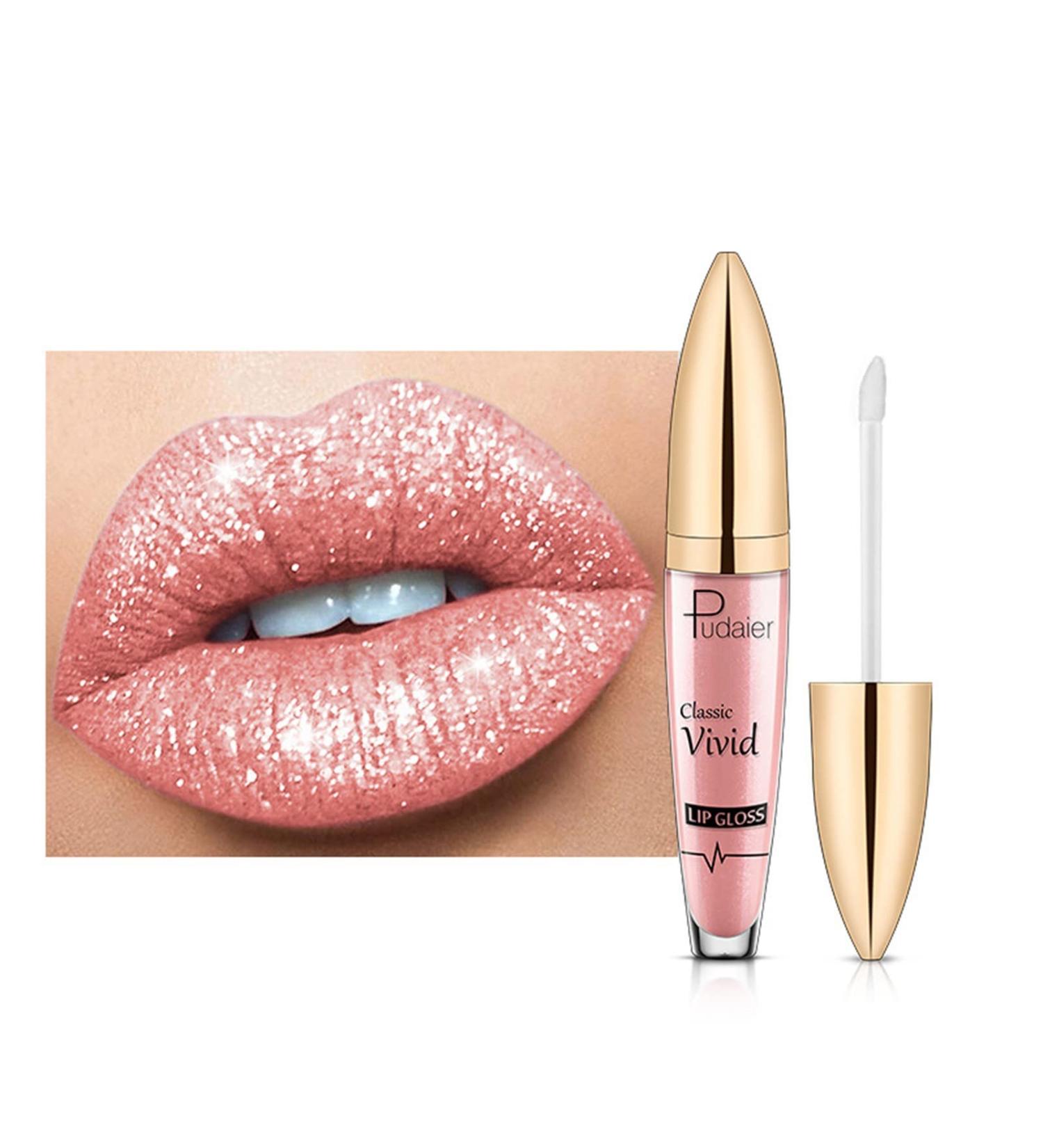Glitter Lip Gloss #05 - Moisturizing Waterproof Liquid Lipstick | Non-Stick Cup & Long-Lasting Shine - Buy Online on GoSupps.com