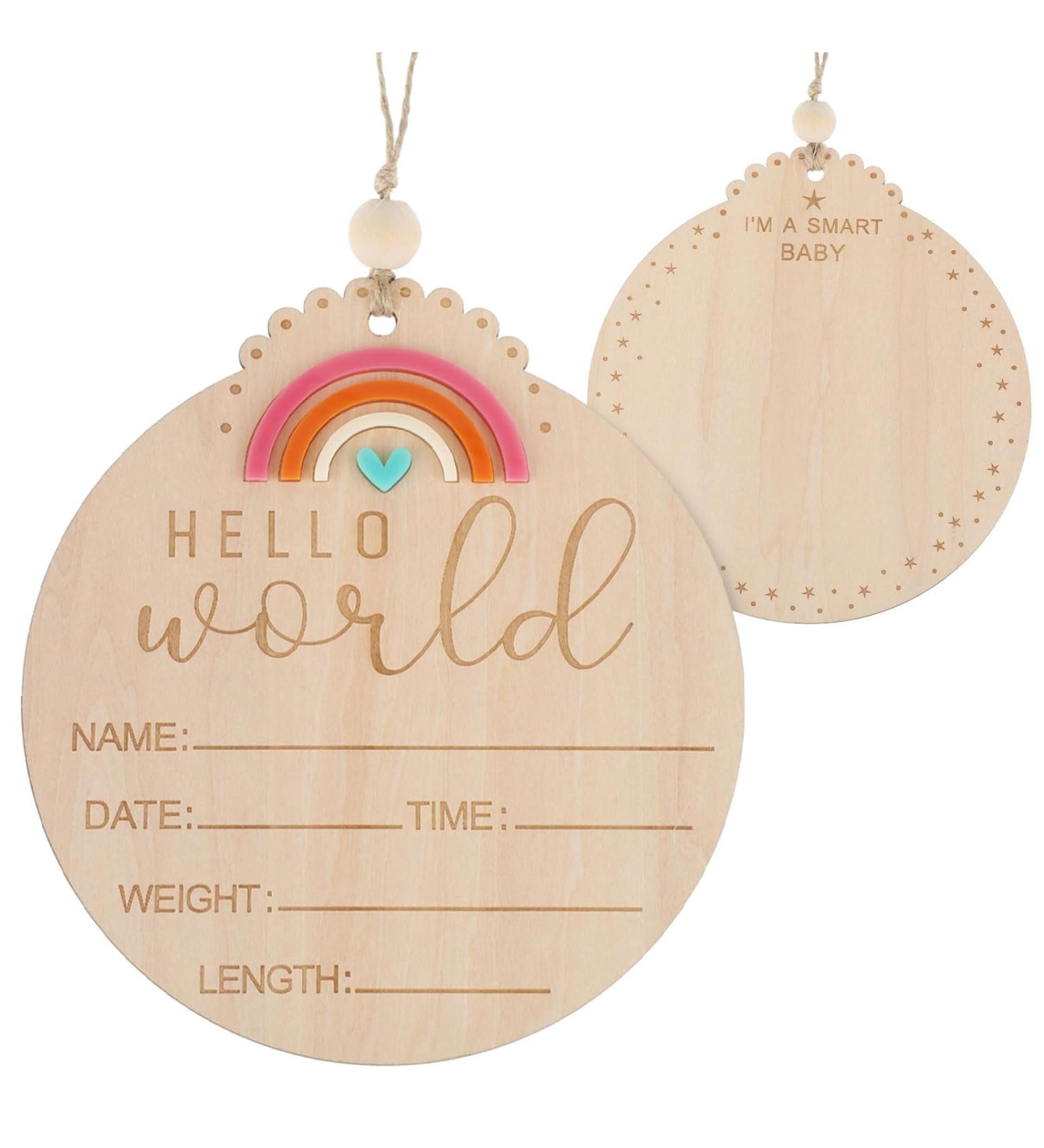 Ouligay Milestone Cards | Wood Baby Announcement Signs | Hello World & Milk Cards | Double-Born Hospital Milestone Cards for Baby Parties - Buy Online on GoSupps.com