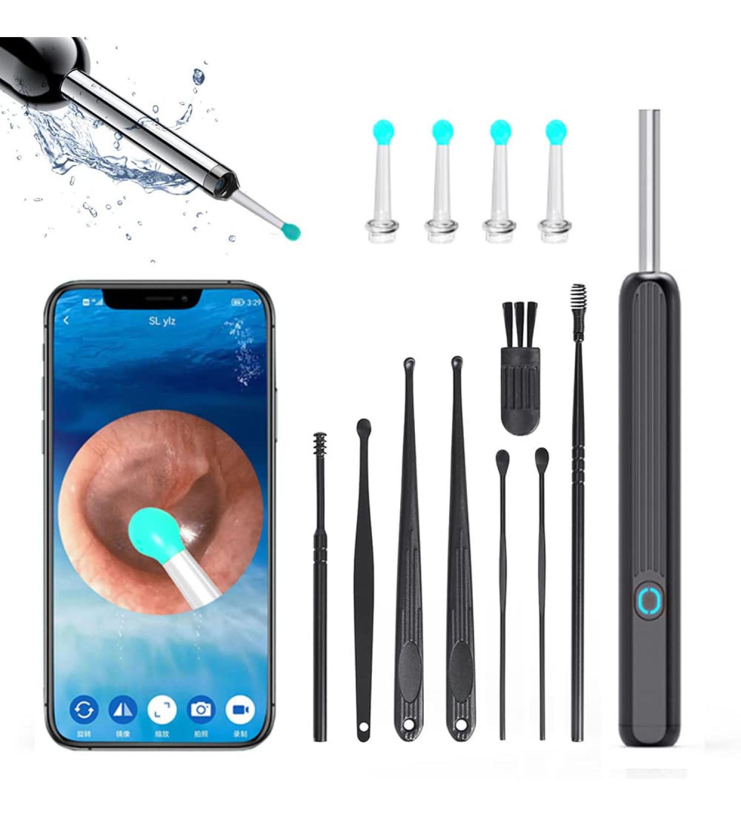 Sadodo Wireless Ear Wax Remover Camera Otoscope 3.6mm 1296P HD - LED Lights, Black B Style Kit - Buy Online on GoSupps.com