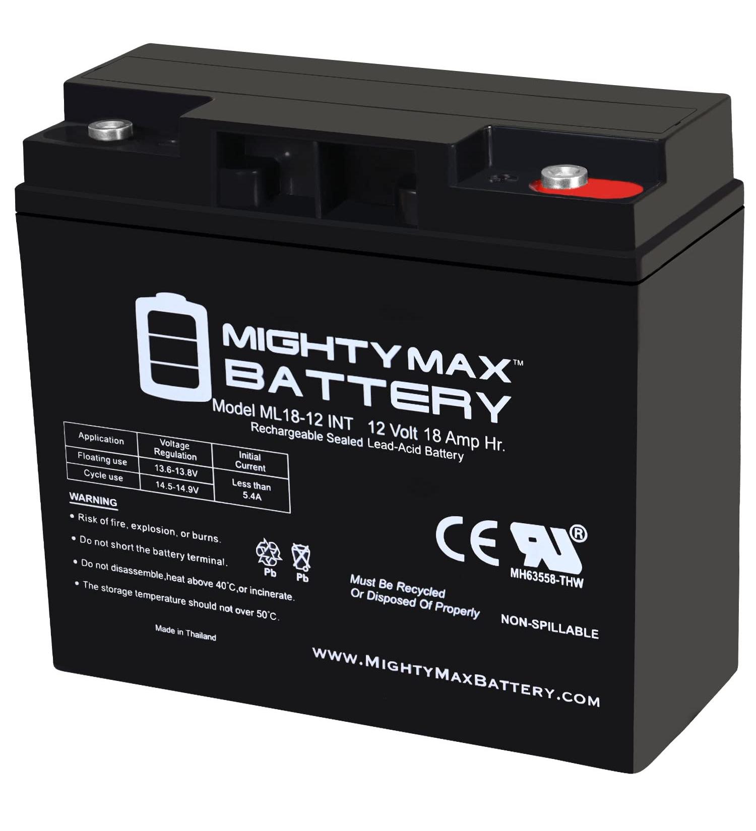 Mighty Max Battery 12V 18AH SLA - DJW12-18 Replacement for Global Shipping - Buy Online on GoSupps.com