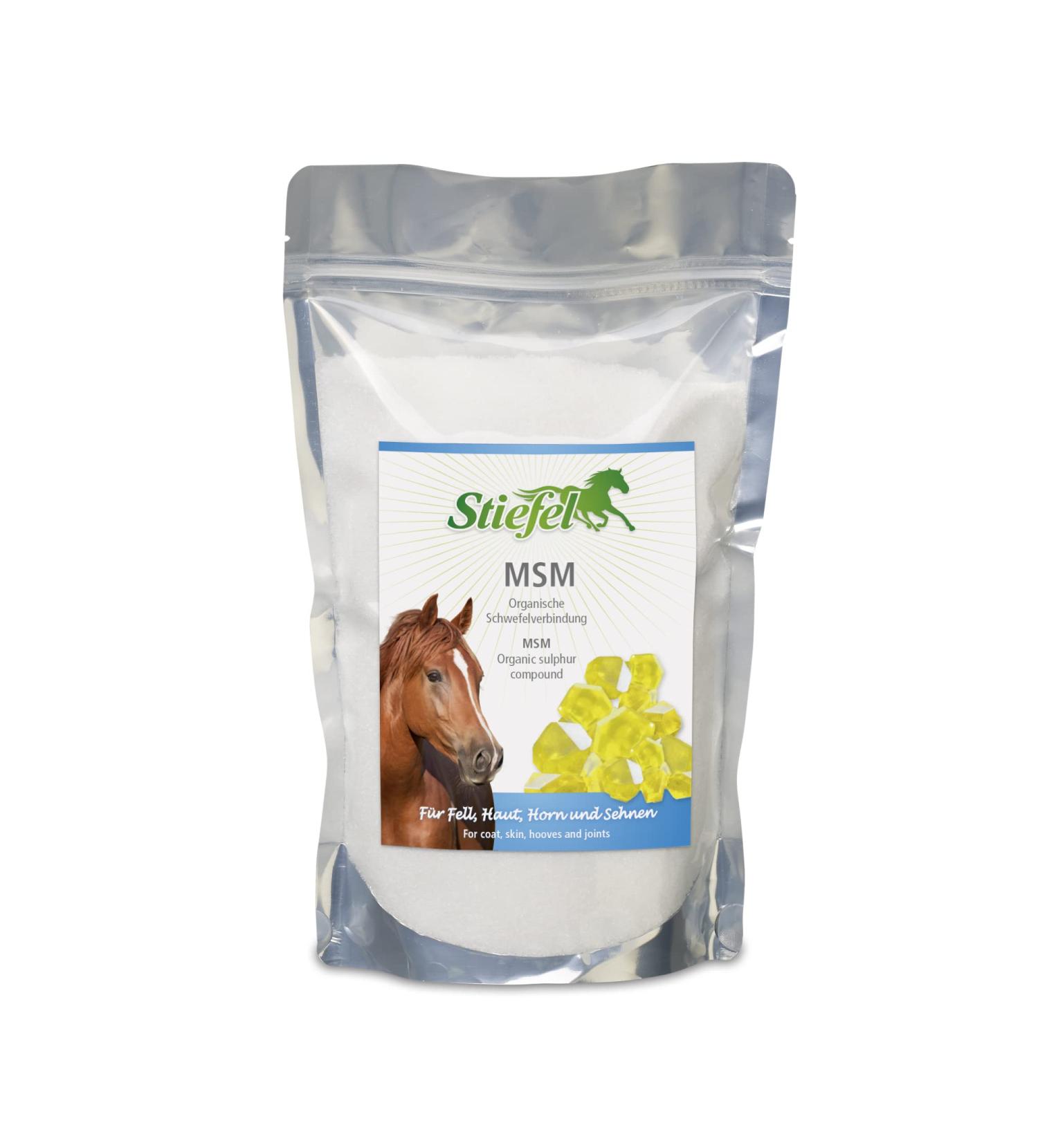 Premium Natural MSM Boots for Horses | 100% Organic 1kg - Supports Gel Metabolism Skin Fur & Hoof Growth - Buy Online on GoSupps.com