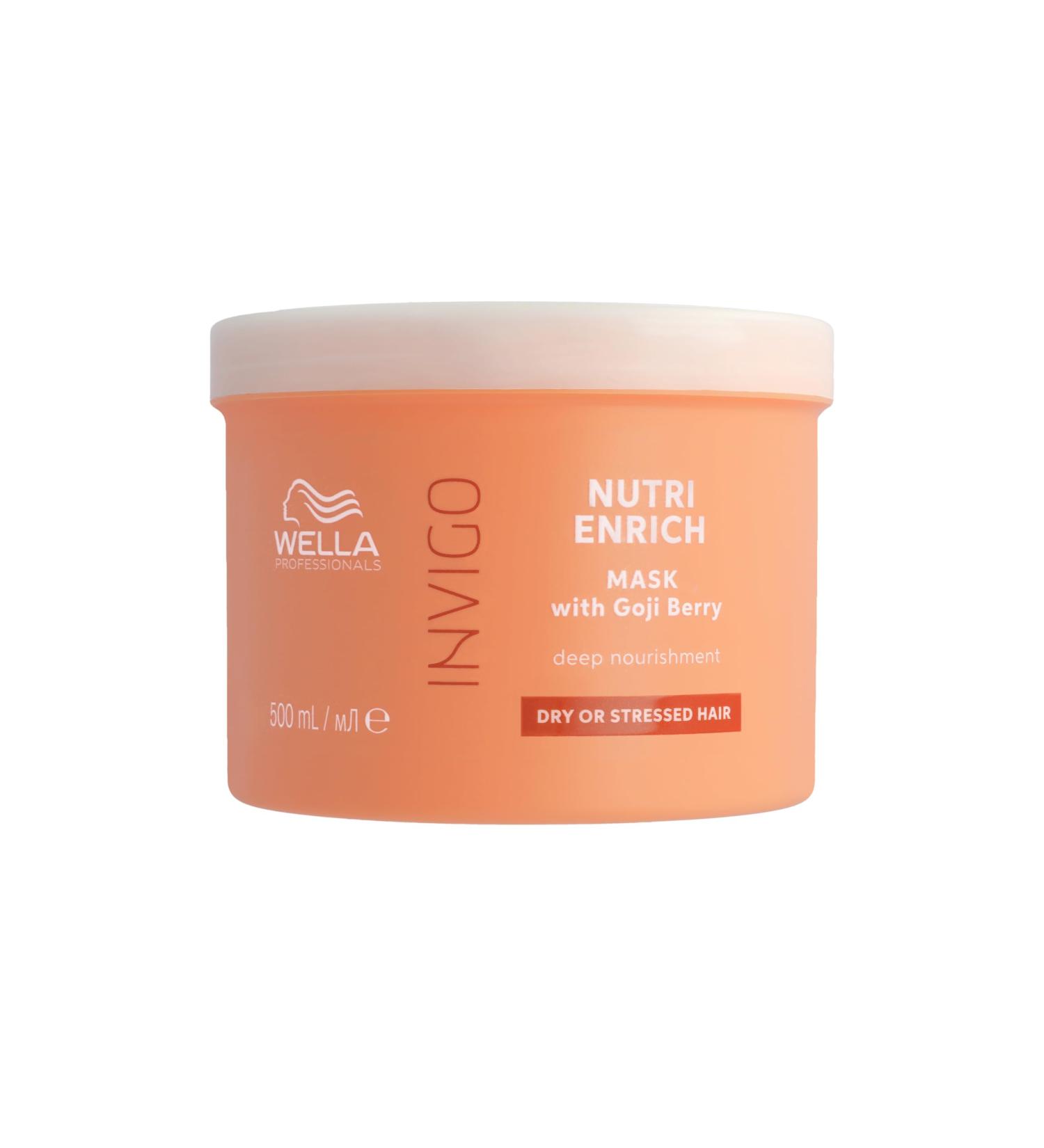 Wella Professionals Invigo Nutri Enrich Nourishing Anti-Frizz Mask with Oleic Acid and Goji Berries - Restores Dry Damaged Hair - Buy Online on GoSupps.com