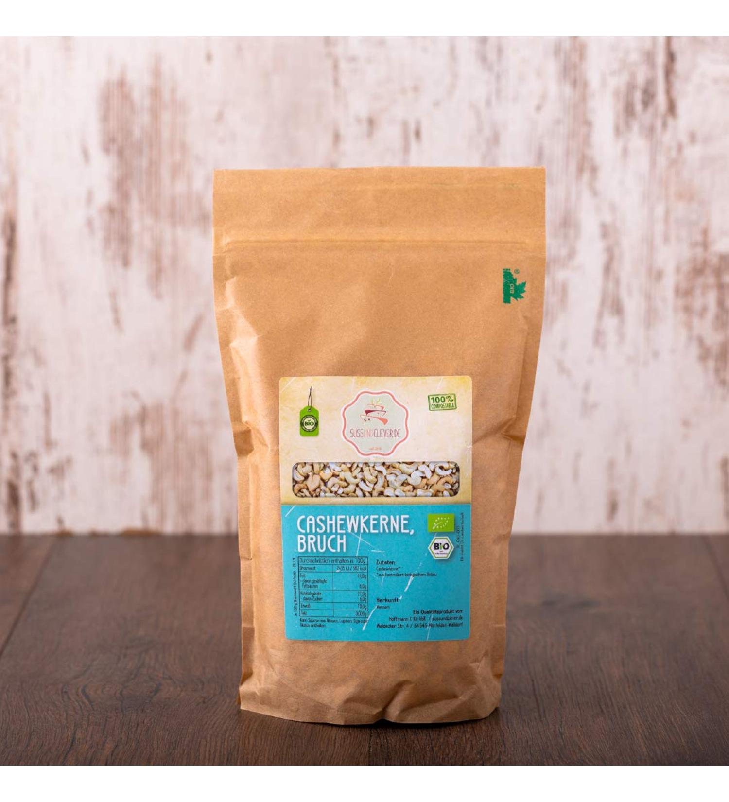 Bio Cashewbruch 1kg | Plastic-Free & Eco-Sustainable Packed | S ssundclever.de - Premium Cashew Pieces - Buy Online on GoSupps.com