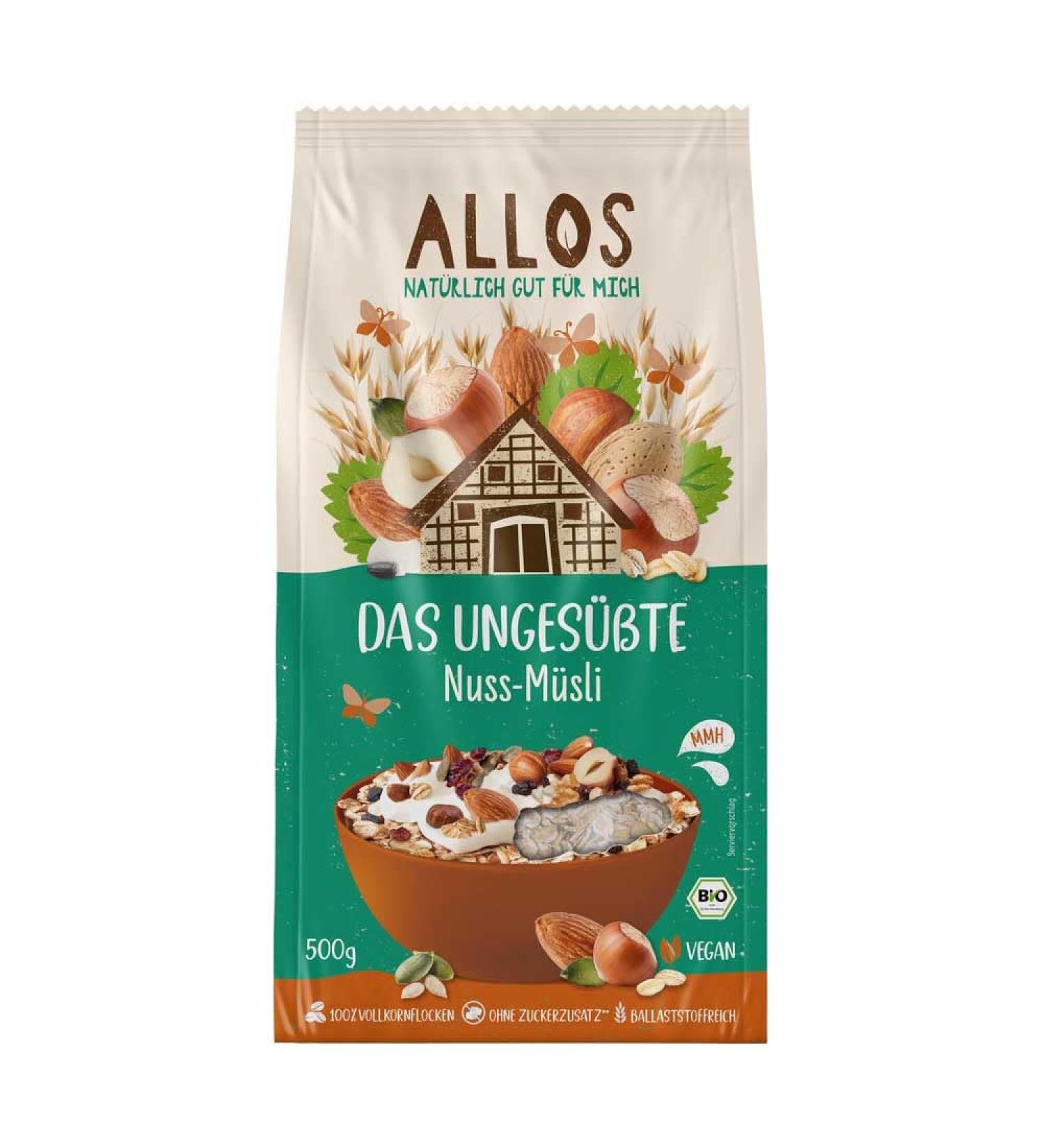 Allos Nut muesli unsweetened 500 g Organic