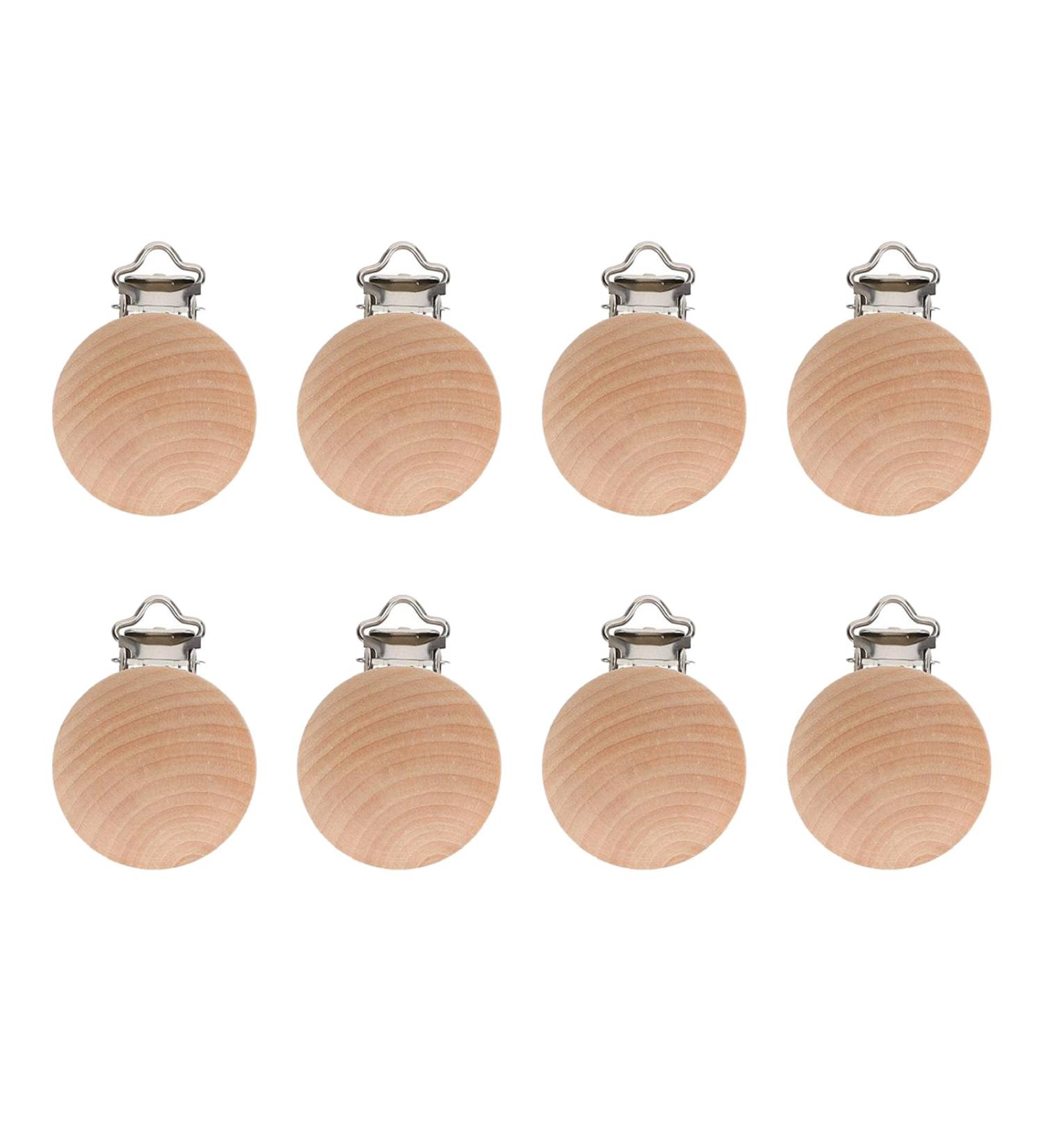 Premium Wooden Pacifier Clips Set | Natural & Safe Baby Pacifier Holders - 8 Animal Designs - Buy Online on GoSupps.com