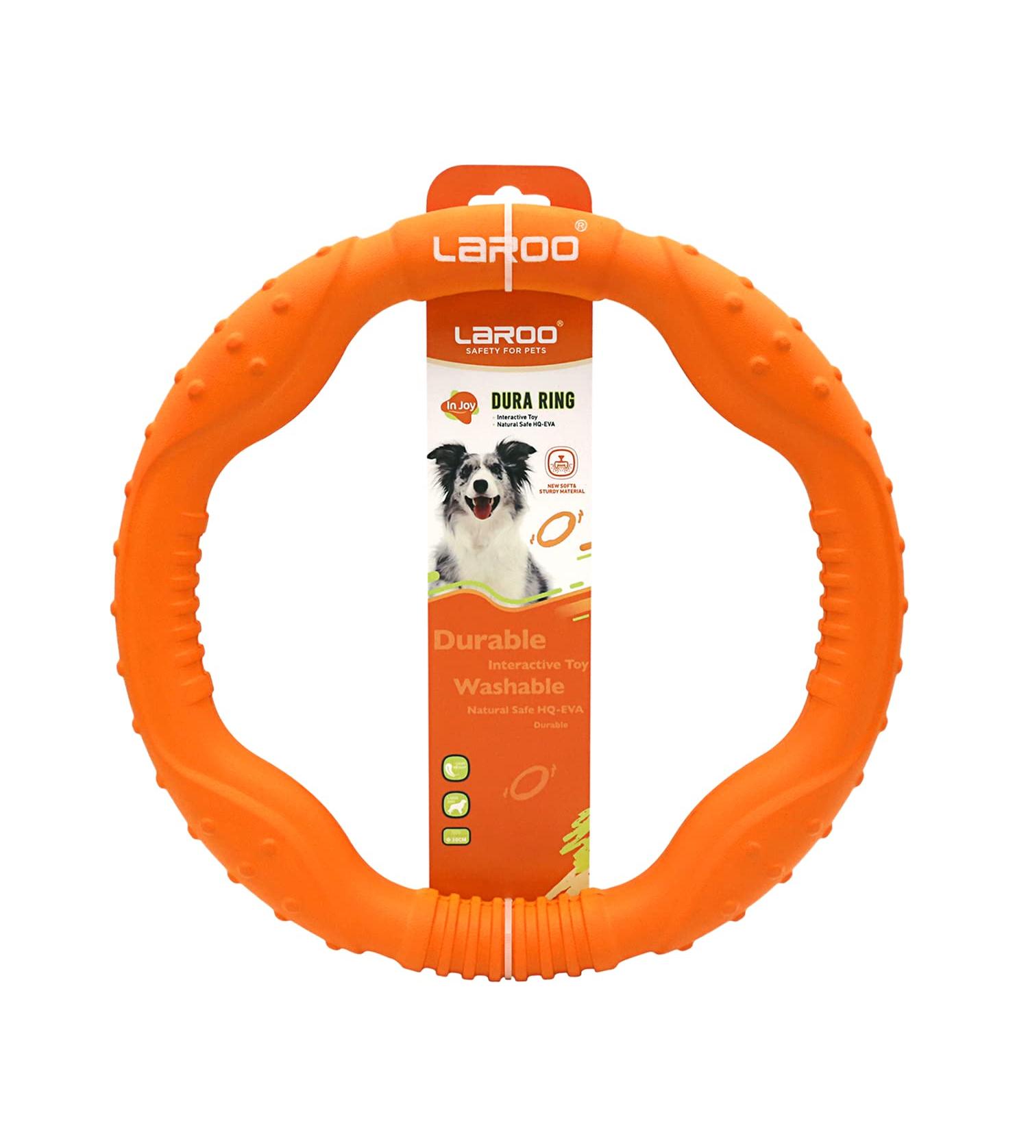 Buy Laroo Dog Fitness Ring - Indestructible Float Frisbee Toy for All Dog Sizes (Large 30cm Orange) - Perfect for Summer Training! - Buy Online on GoSupps.com