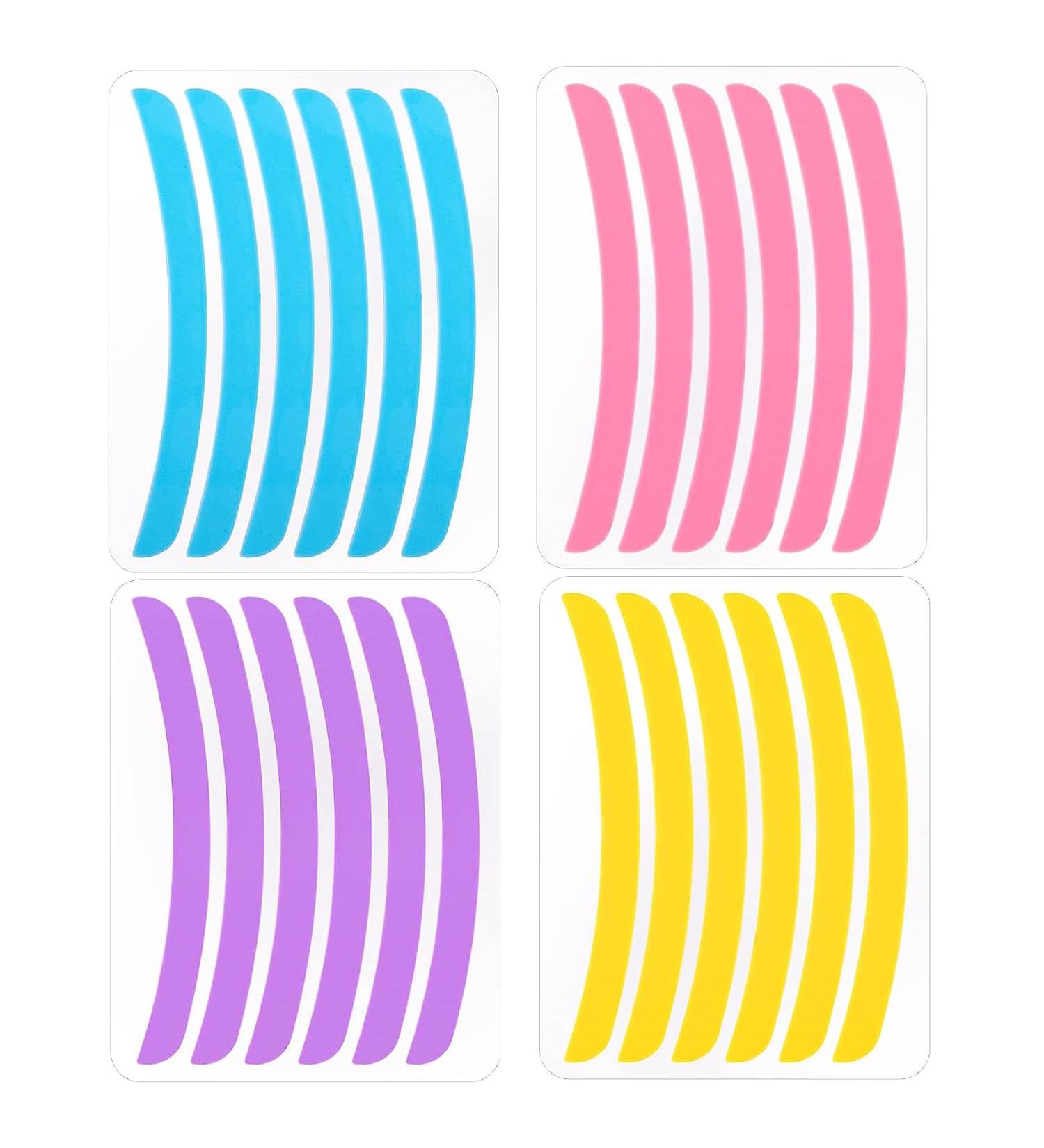 Lash Lift Ribbon Kit - 24 Pcs Silicone Shields & Rods for Permanent Eyelash Perming | Soft & Ribbed - 4 Colors - Buy Online on GoSupps.com